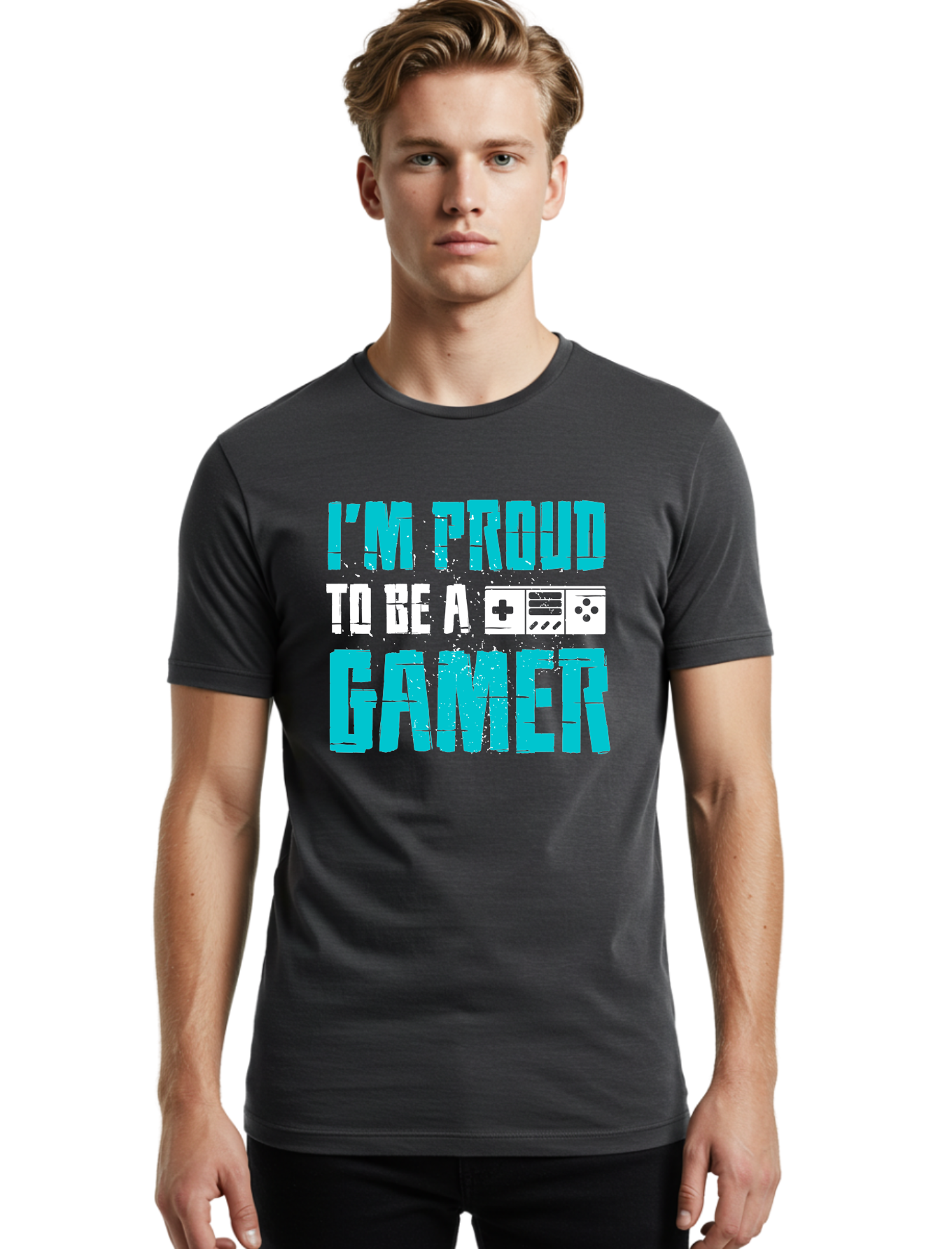 I-M-Proud-To-Be-A-Gamer Men'S Graphic Tee, 100% Cotton, Comfortable Casual Summer Wear, Machine Washable, Gaming Culture, Gamer Pride, Video Games, Gaming Community, Gamer Identity, Positive Affirmation, Game On - Aaa647 4