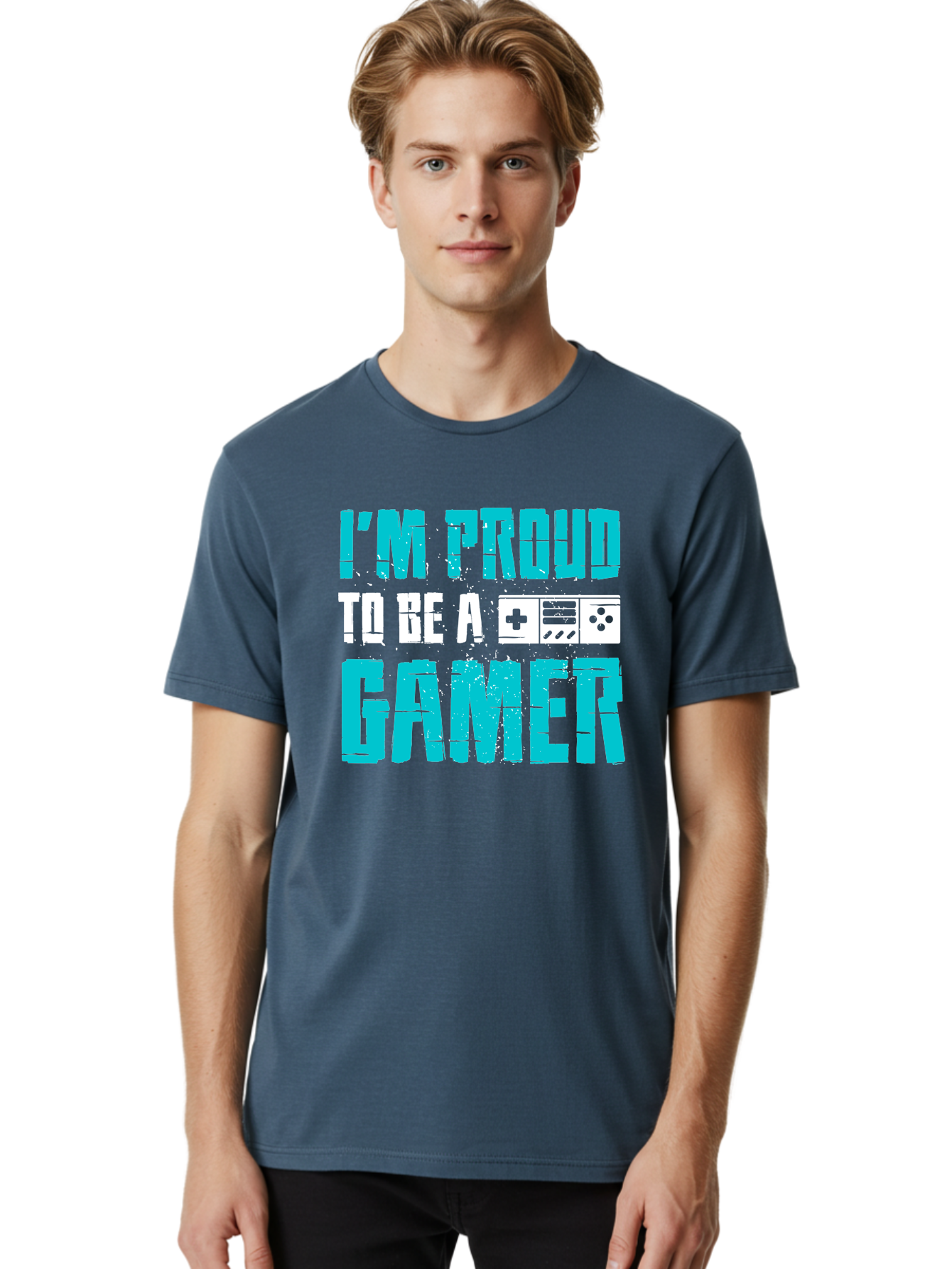 I-M-Proud-To-Be-A-Gamer Men'S Graphic Tee, 100% Cotton, Comfortable Casual Summer Wear, Machine Washable, Gaming Culture, Gamer Pride, Video Games, Gaming Community, Gamer Identity, Positive Affirmation, Game On - Aaa647 14