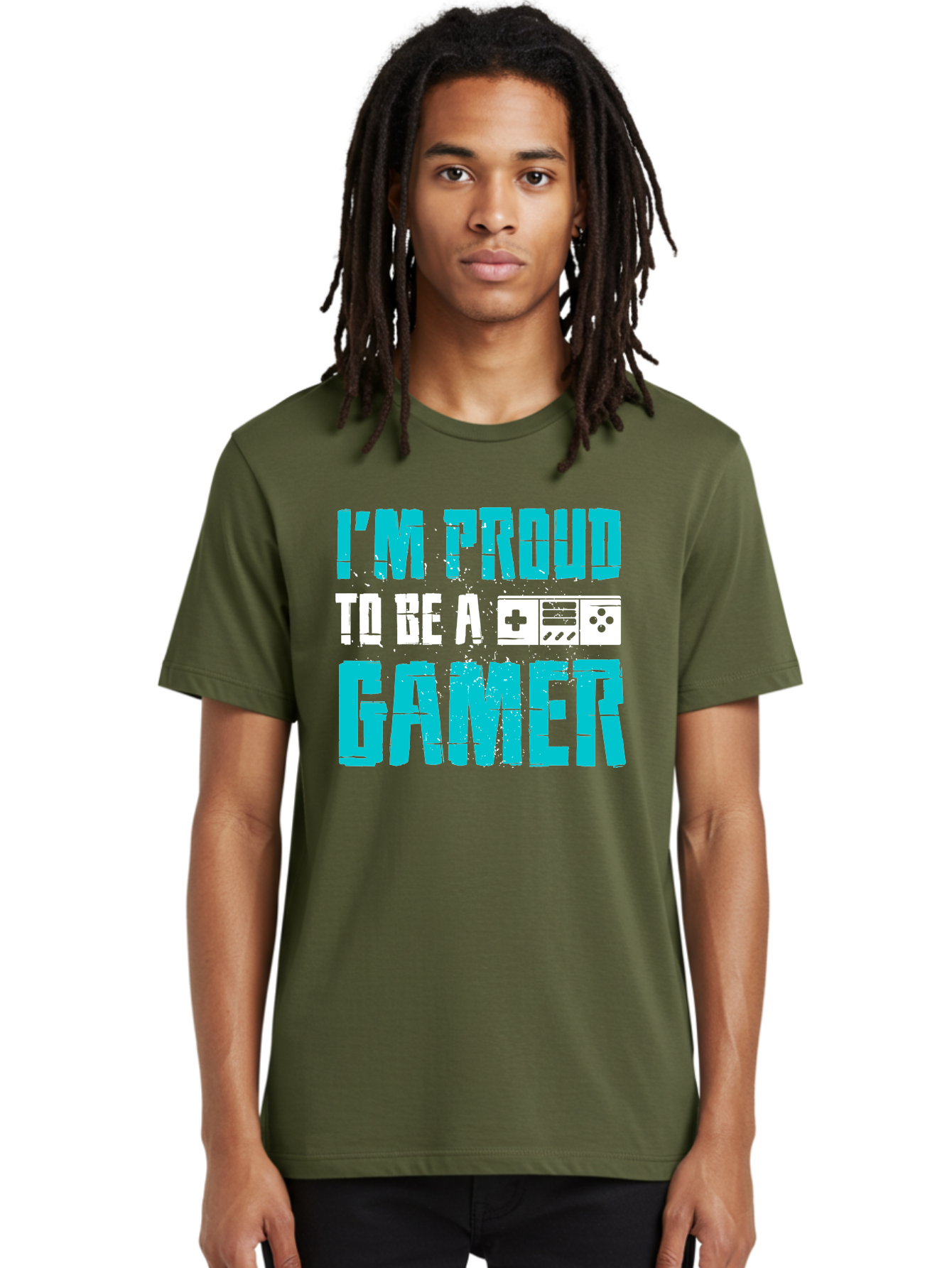 I-M-Proud-To-Be-A-Gamer Men'S Graphic Tee, 100% Cotton, Comfortable Casual Summer Wear, Machine Washable, Gaming Culture, Gamer Pride, Video Games, Gaming Community, Gamer Identity, Positive Affirmation, Game On - Aaa647 2