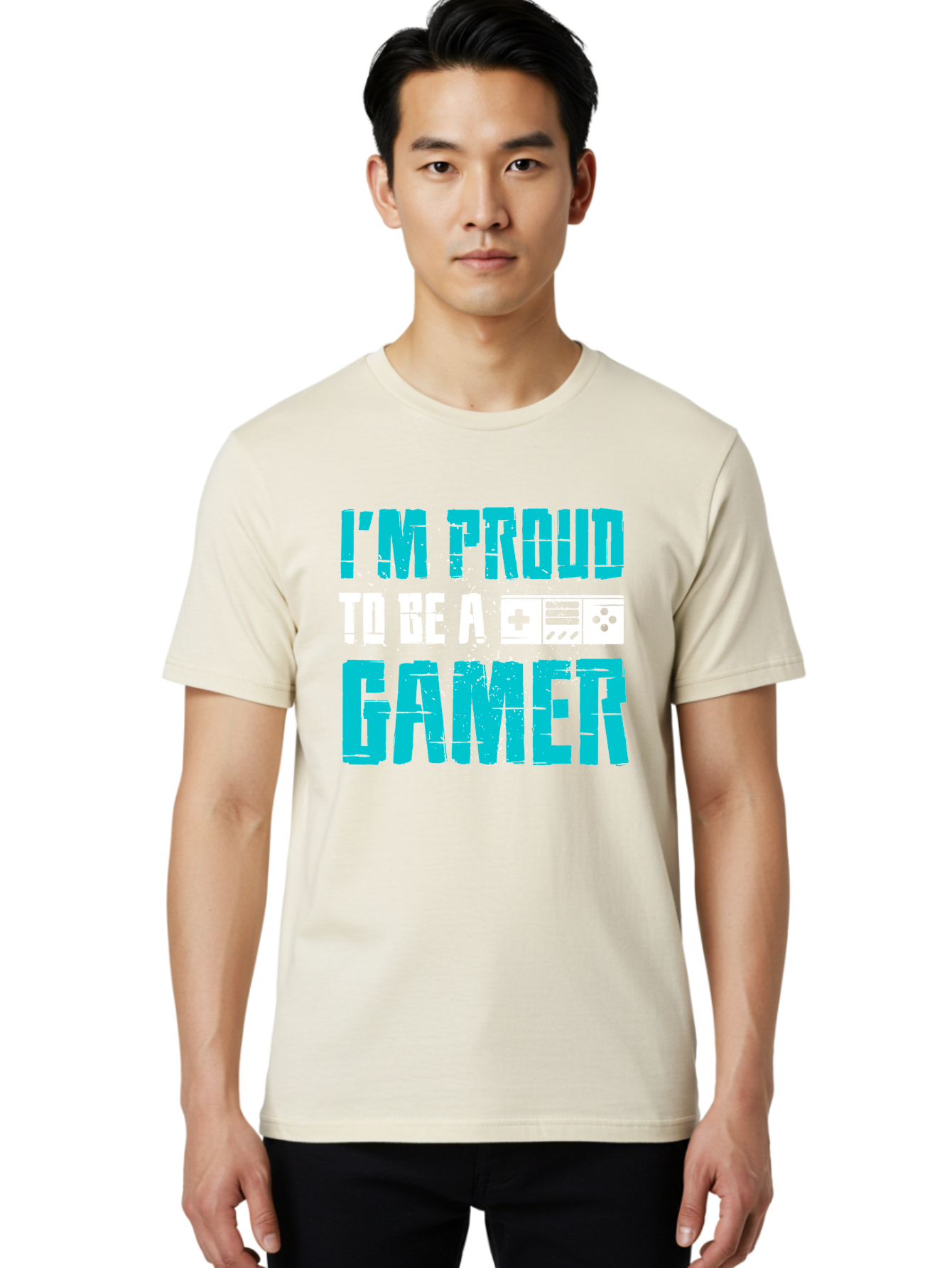I-M-Proud-To-Be-A-Gamer Men'S Graphic Tee, 100% Cotton, Comfortable Casual Summer Wear, Machine Washable, Gaming Culture, Gamer Pride, Video Games, Gaming Community, Gamer Identity, Positive Affirmation, Game On - Aaa647 6