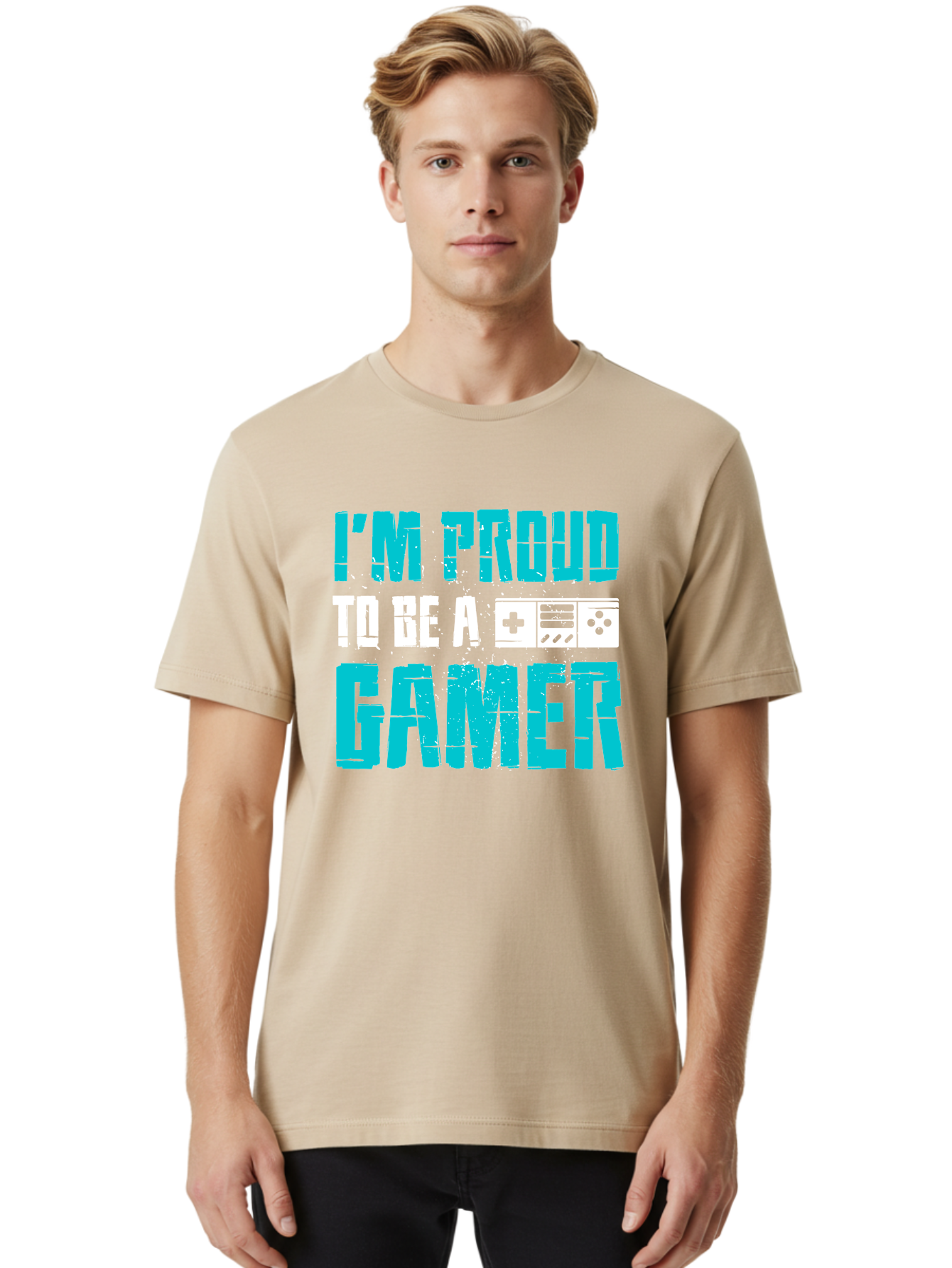 I-M-Proud-To-Be-A-Gamer Men'S Graphic Tee, 100% Cotton, Comfortable Casual Summer Wear, Machine Washable, Gaming Culture, Gamer Pride, Video Games, Gaming Community, Gamer Identity, Positive Affirmation, Game On - Aaa647 22