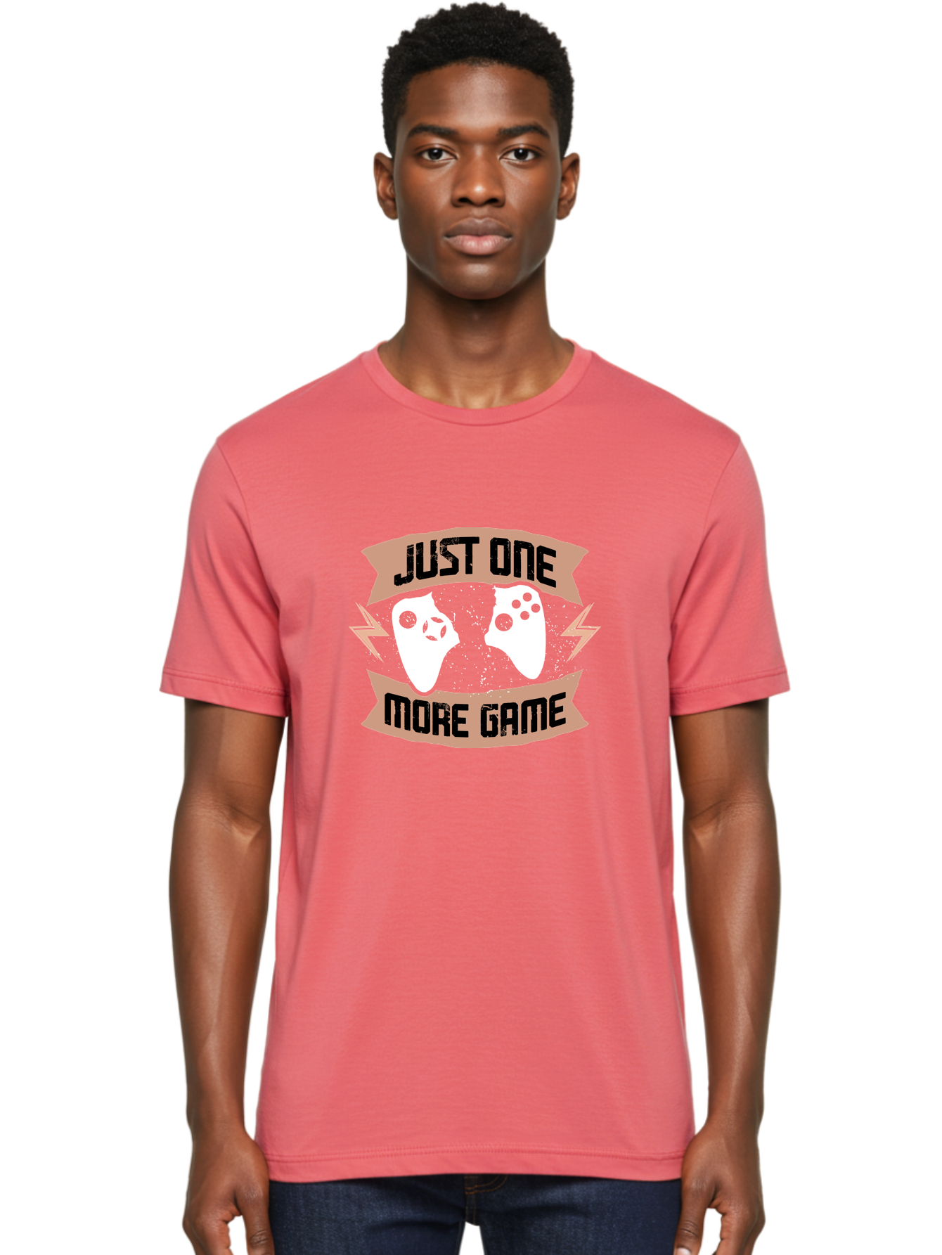 Just-One-More-Game Men'S Graphic Tee, 100% Cotton, Comfortable Casual Summer Wear, Machine Washable, Gaming Controllers, Video Game, Gaming Culture, Just One More Game, Playful Design, Gaming Quote, Retro Gaming - Aaa649 10