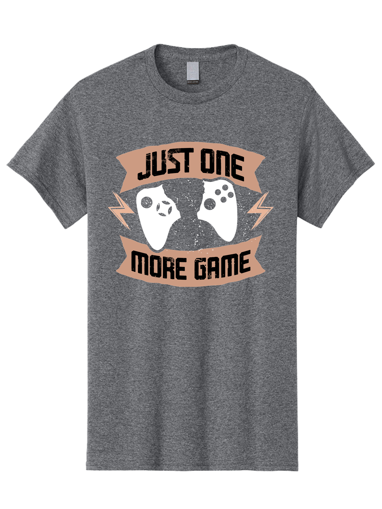 Just-One-More-Game Men'S Graphic Tee, 100% Cotton, Comfortable Casual Summer Wear, Machine Washable, Gaming Controllers, Video Game, Gaming Culture, Just One More Game, Playful Design, Gaming Quote, Retro Gaming - Aaa649 23