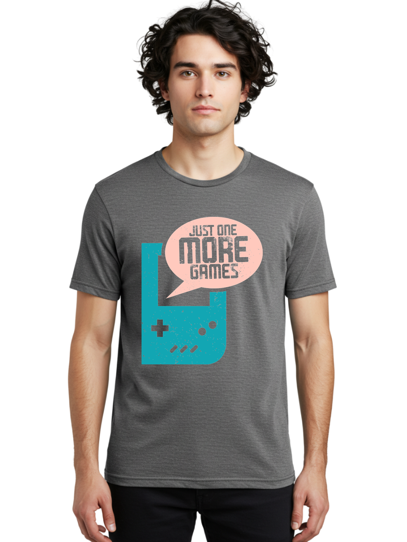 Just-One-More-Games Men'S Graphic Tee, 100% Cotton, Comfortable Casual Summer Wear, Machine Washable, Retro Gaming, Video Game Controller, Nostalgic Design, Just One More Games, Gaming Culture, Pixel Art, Retro Aesthetic, Gamer Quote, - Aaa650 14