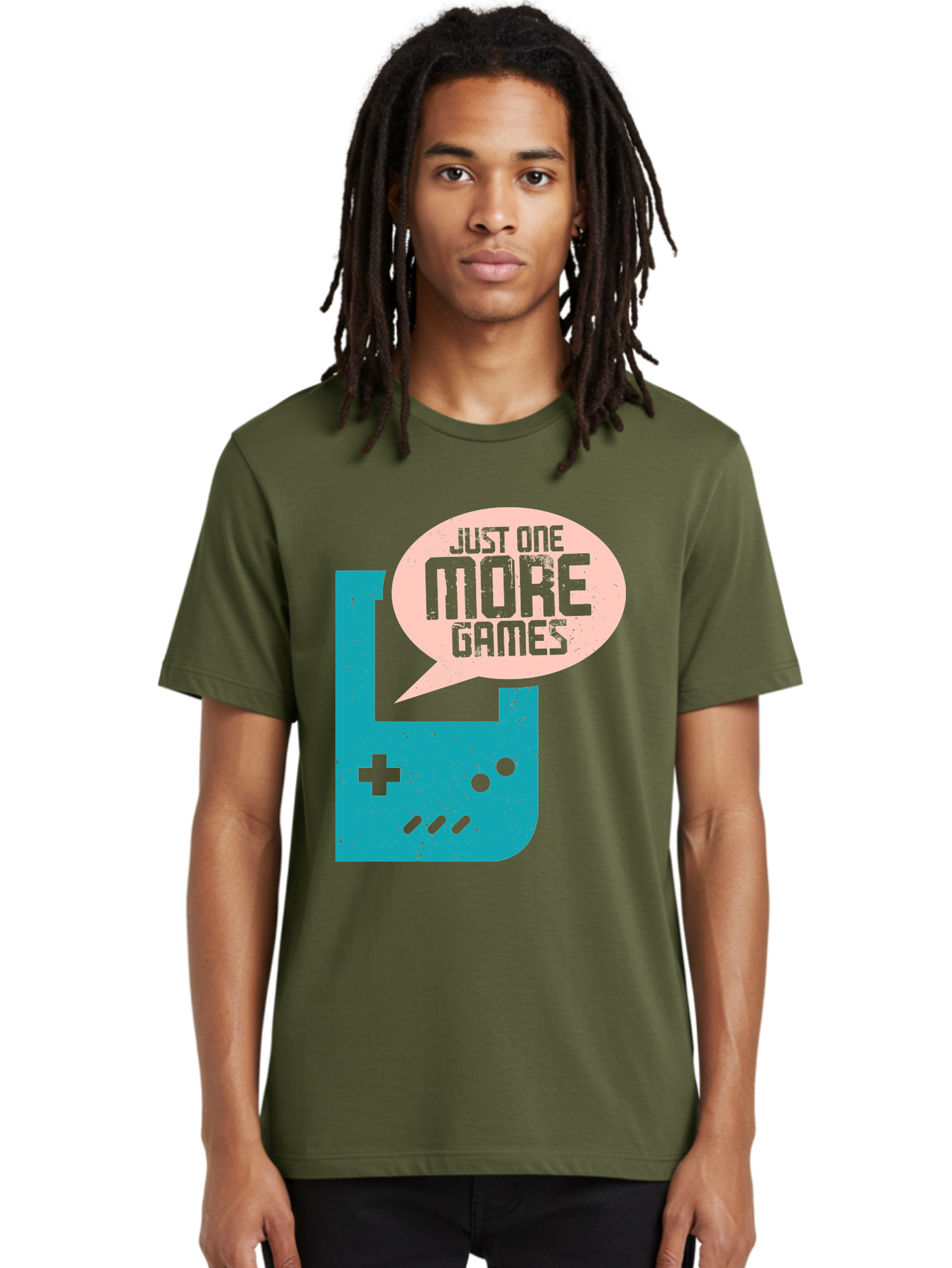 Just-One-More-Games Men'S Graphic Tee, 100% Cotton, Comfortable Casual Summer Wear, Machine Washable, Retro Gaming, Video Game Controller, Nostalgic Design, Just One More Games, Gaming Culture, Pixel Art, Retro Aesthetic, Gamer Quote, - Aaa650 4