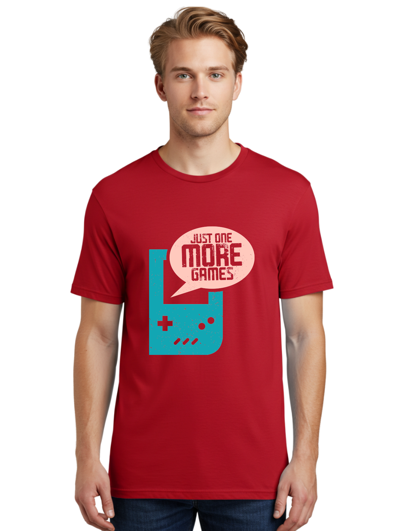 Just-One-More-Games Men'S Graphic Tee, 100% Cotton, Comfortable Casual Summer Wear, Machine Washable, Retro Gaming, Video Game Controller, Nostalgic Design, Just One More Games, Gaming Culture, Pixel Art, Retro Aesthetic, Gamer Quote, - Aaa650 12