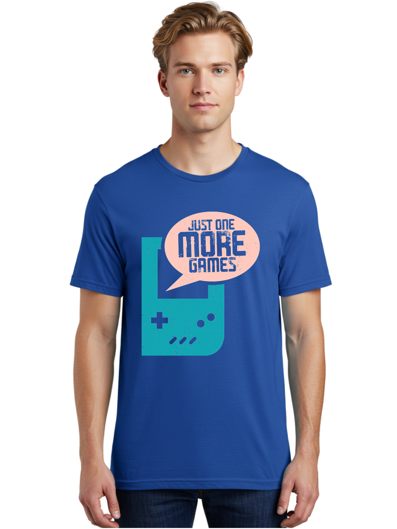 Just-One-More-Games Men'S Graphic Tee, 100% Cotton, Comfortable Casual Summer Wear, Machine Washable, Retro Gaming, Video Game Controller, Nostalgic Design, Just One More Games, Gaming Culture, Pixel Art, Retro Aesthetic, Gamer Quote, - Aaa650 6