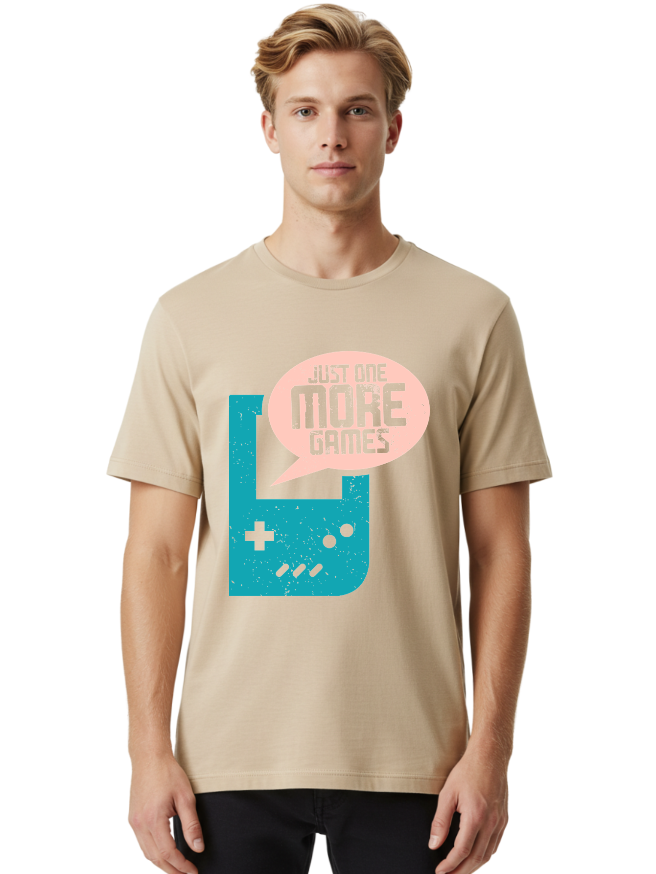 Just-One-More-Games Men'S Graphic Tee, 100% Cotton, Comfortable Casual Summer Wear, Machine Washable, Retro Gaming, Video Game Controller, Nostalgic Design, Just One More Games, Gaming Culture, Pixel Art, Retro Aesthetic, Gamer Quote, - Aaa650 30