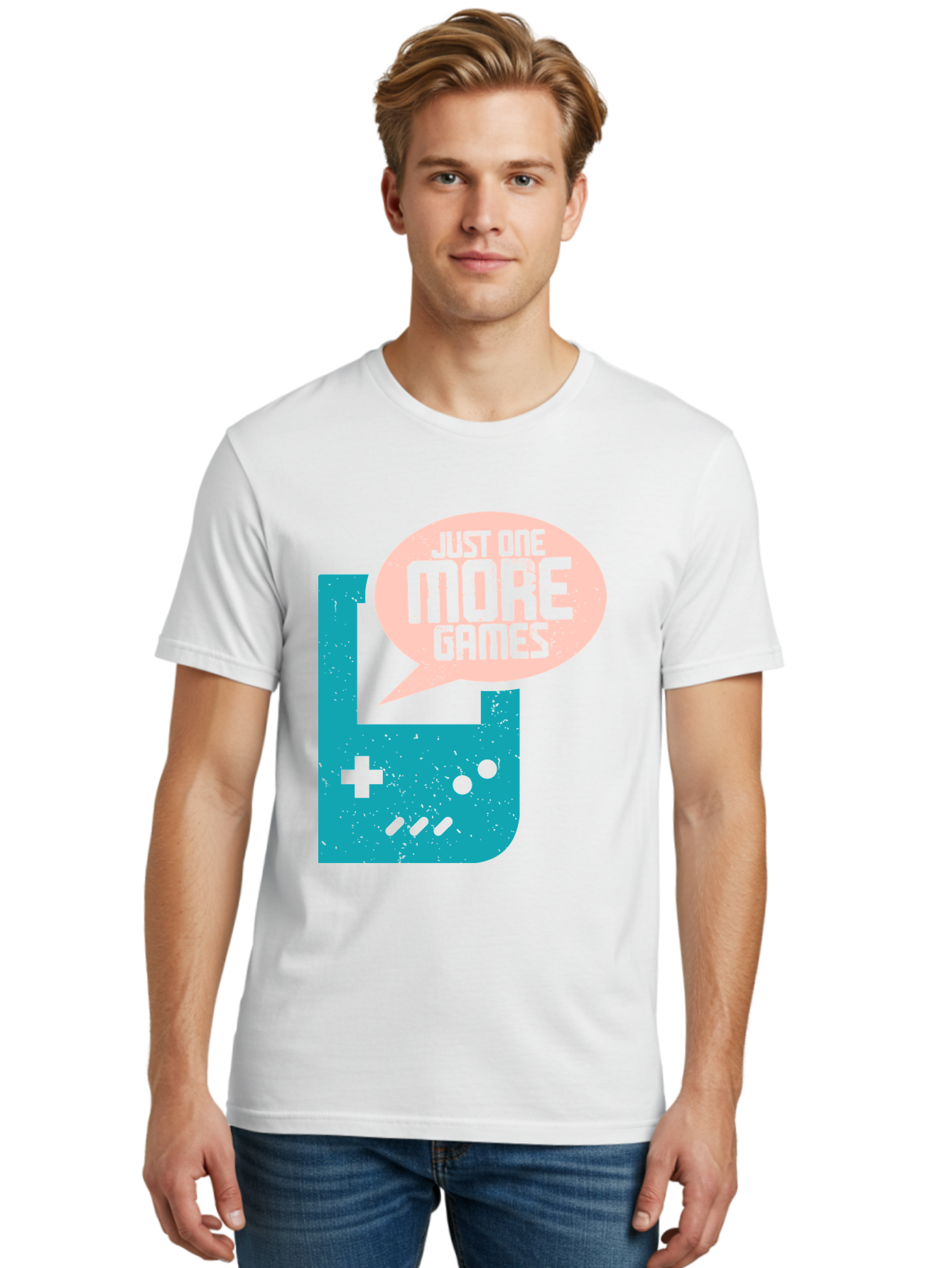 Just-One-More-Games Men'S Graphic Tee, 100% Cotton, Comfortable Casual Summer Wear, Machine Washable, Retro Gaming, Video Game Controller, Nostalgic Design, Just One More Games, Gaming Culture, Pixel Art, Retro Aesthetic, Gamer Quote, - Aaa650 10