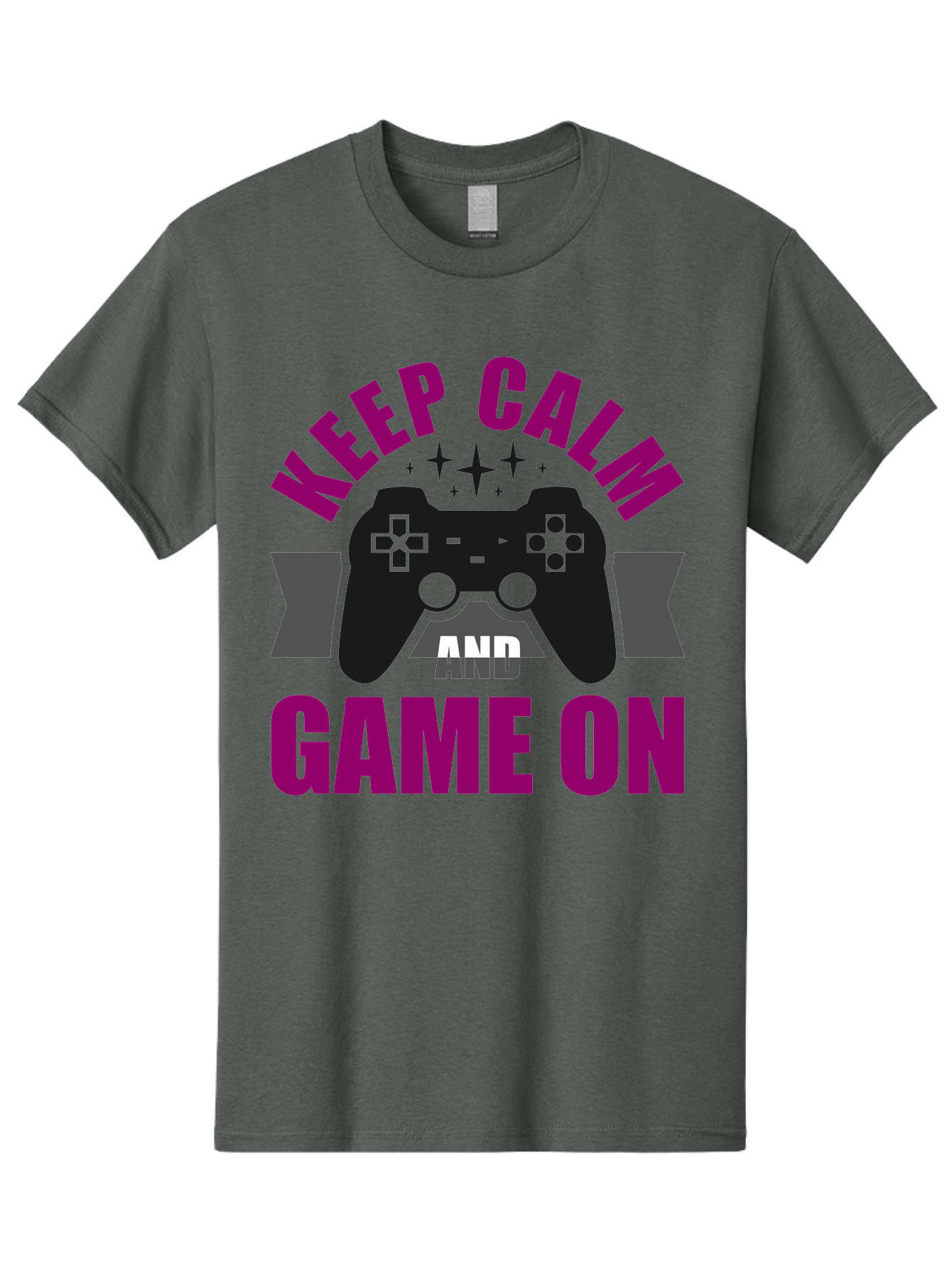Keep-Calm-And-Game-On Men'S Graphic Tee, 100% Cotton, Comfortable Casual Summer Wear, Machine Washable, Gaming Inspiration, Motivational Quote, Video Game Controller, Keep Calm, Game On, Gaming Quote, Motivational Poster, - Aaa651 23