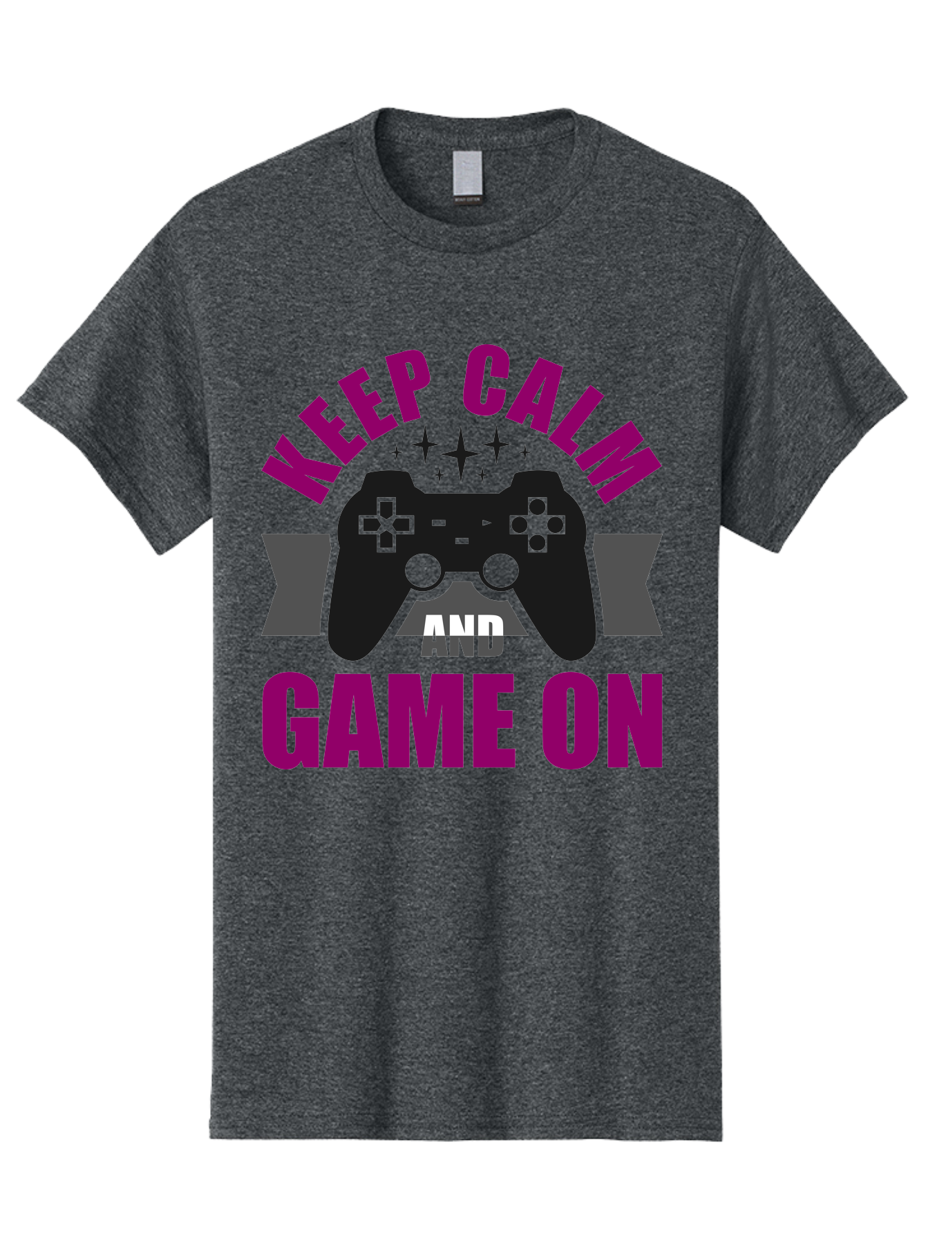Keep-Calm-And-Game-On Men'S Graphic Tee, 100% Cotton, Comfortable Casual Summer Wear, Machine Washable, Gaming Inspiration, Motivational Quote, Video Game Controller, Keep Calm, Game On, Gaming Quote, Motivational Poster, - Aaa651 7