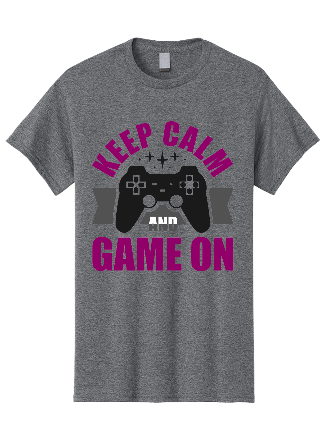Keep-Calm-And-Game-On Men'S Graphic Tee, 100% Cotton, Comfortable Casual Summer Wear, Machine Washable, Gaming Inspiration, Motivational Quote, Video Game Controller, Keep Calm, Game On, Gaming Quote, Motivational Poster, - Aaa651 19
