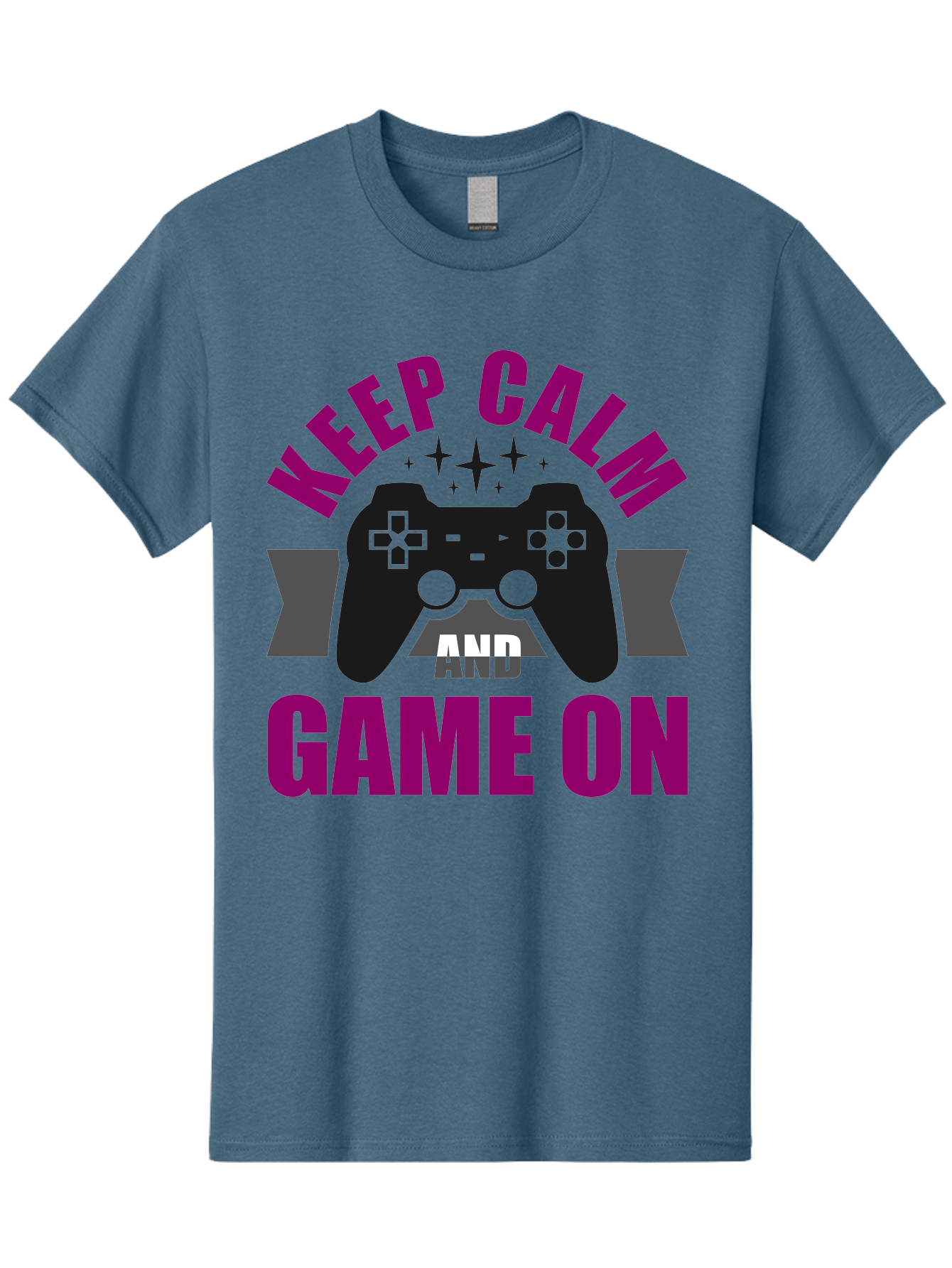 Keep-Calm-And-Game-On Men'S Graphic Tee, 100% Cotton, Comfortable Casual Summer Wear, Machine Washable, Gaming Inspiration, Motivational Quote, Video Game Controller, Keep Calm, Game On, Gaming Quote, Motivational Poster, - Aaa651 11