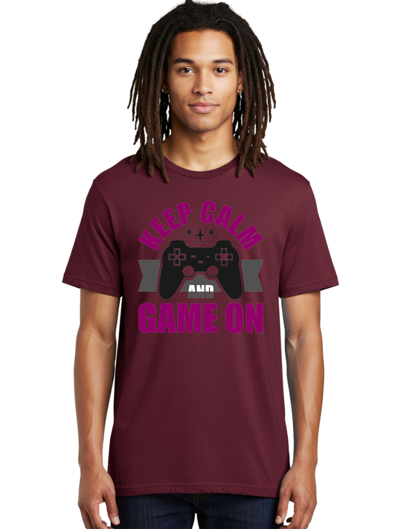 Keep-Calm-And-Game-On Men'S Graphic Tee, 100% Cotton, Comfortable Casual Summer Wear, Machine Washable, Gaming Inspiration, Motivational Quote, Video Game Controller, Keep Calm, Game On, Gaming Quote, Motivational Poster, - Aaa651 22