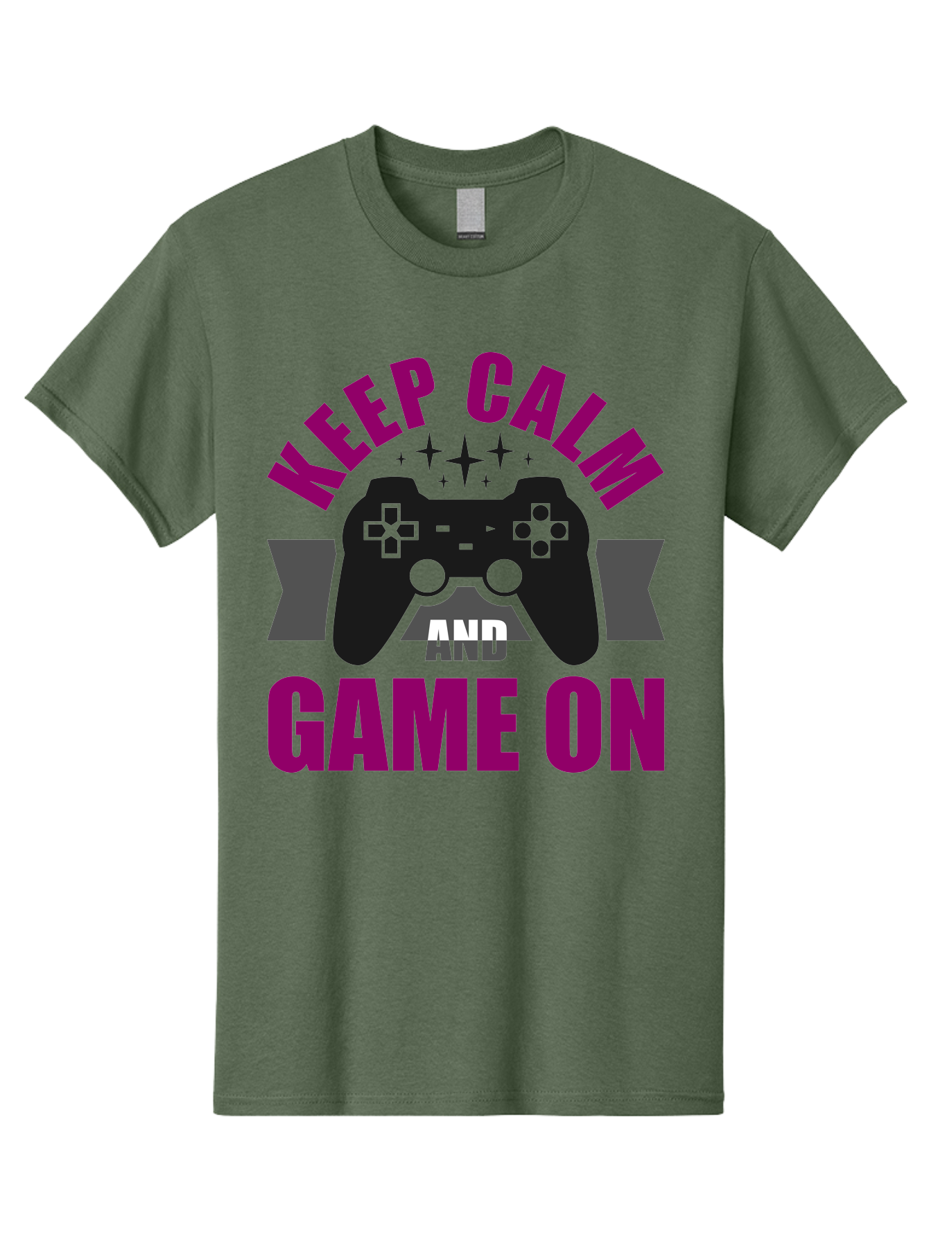 Keep-Calm-And-Game-On Men'S Graphic Tee, 100% Cotton, Comfortable Casual Summer Wear, Machine Washable, Gaming Inspiration, Motivational Quote, Video Game Controller, Keep Calm, Game On, Gaming Quote, Motivational Poster, - Aaa651 5
