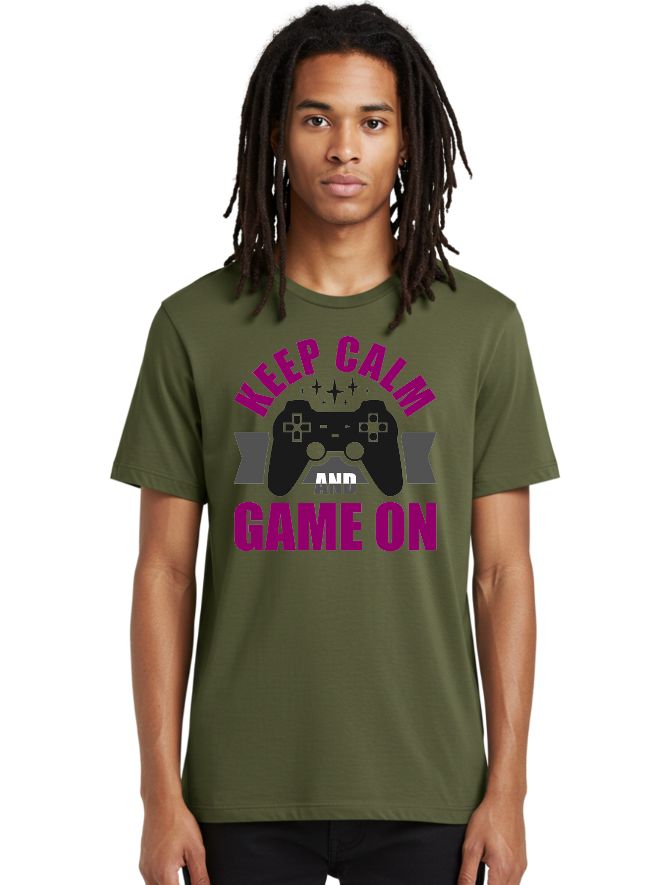 Keep-Calm-And-Game-On Men'S Graphic Tee, 100% Cotton, Comfortable Casual Summer Wear, Machine Washable, Gaming Inspiration, Motivational Quote, Video Game Controller, Keep Calm, Game On, Gaming Quote, Motivational Poster, - Aaa651 16