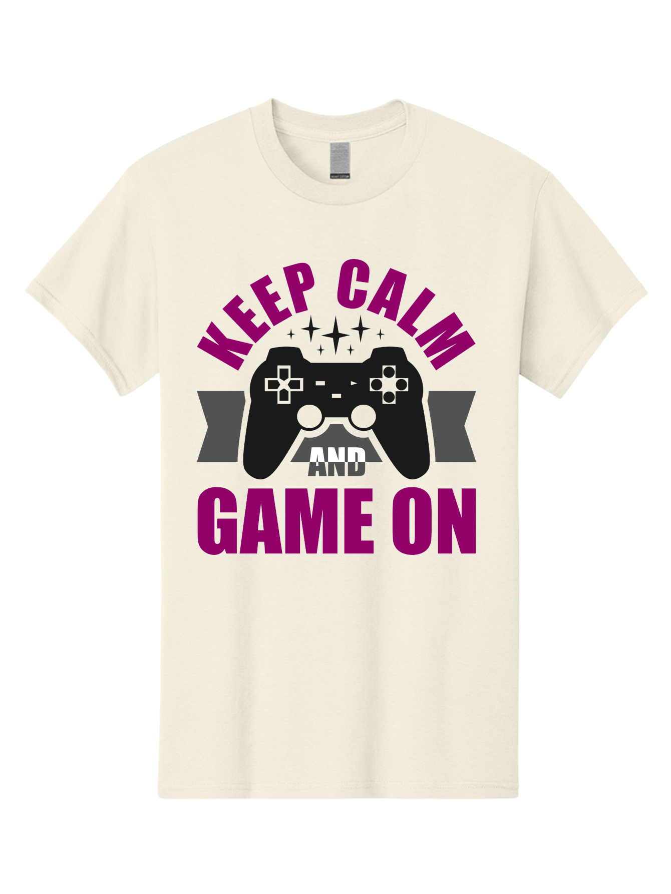 Keep-Calm-And-Game-On Men'S Graphic Tee, 100% Cotton, Comfortable Casual Summer Wear, Machine Washable, Gaming Inspiration, Motivational Quote, Video Game Controller, Keep Calm, Game On, Gaming Quote, Motivational Poster, - Aaa651 15