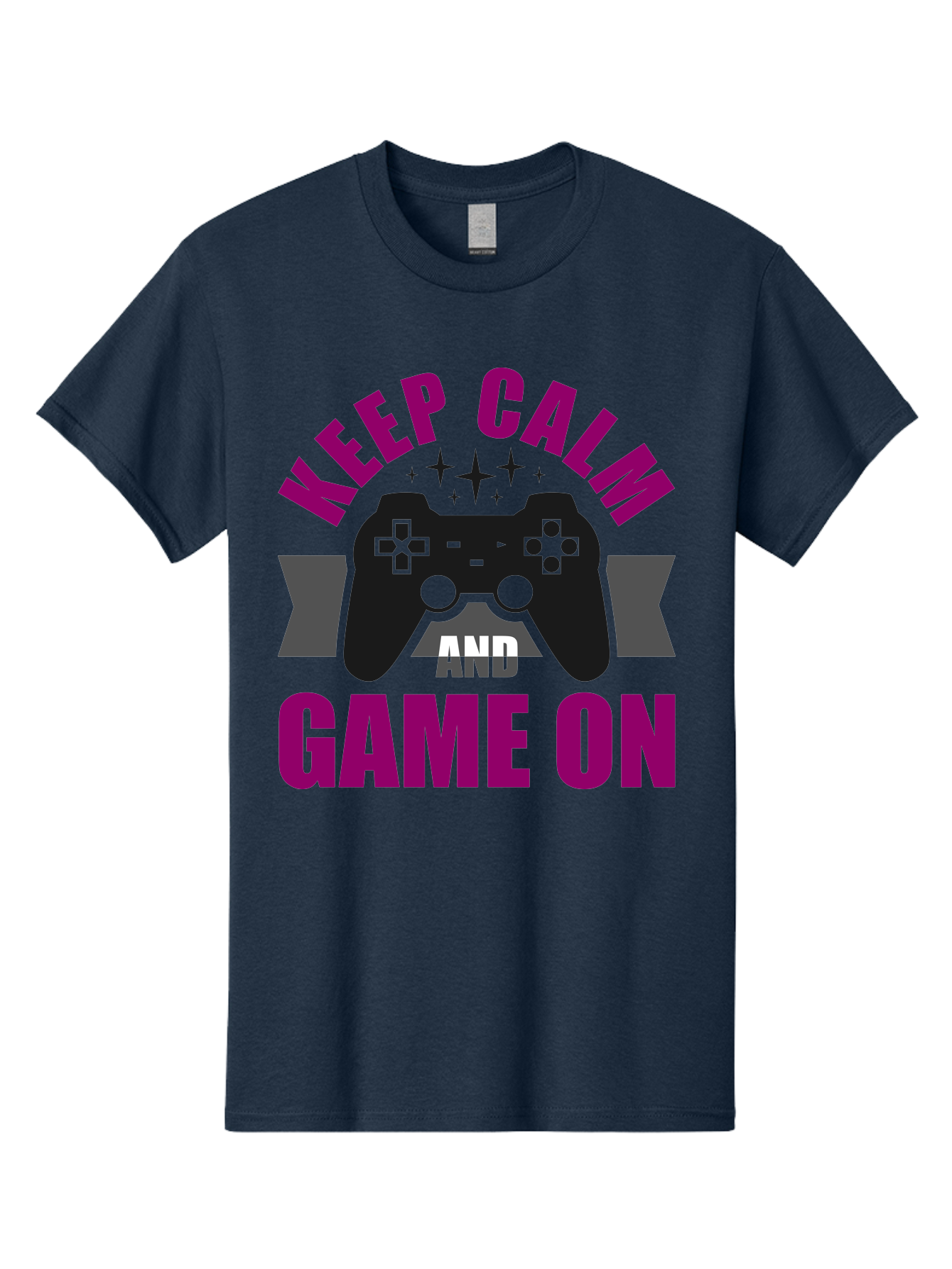 Keep-Calm-And-Game-On Men'S Graphic Tee, 100% Cotton, Comfortable Casual Summer Wear, Machine Washable, Gaming Inspiration, Motivational Quote, Video Game Controller, Keep Calm, Game On, Gaming Quote, Motivational Poster, - Aaa651 25