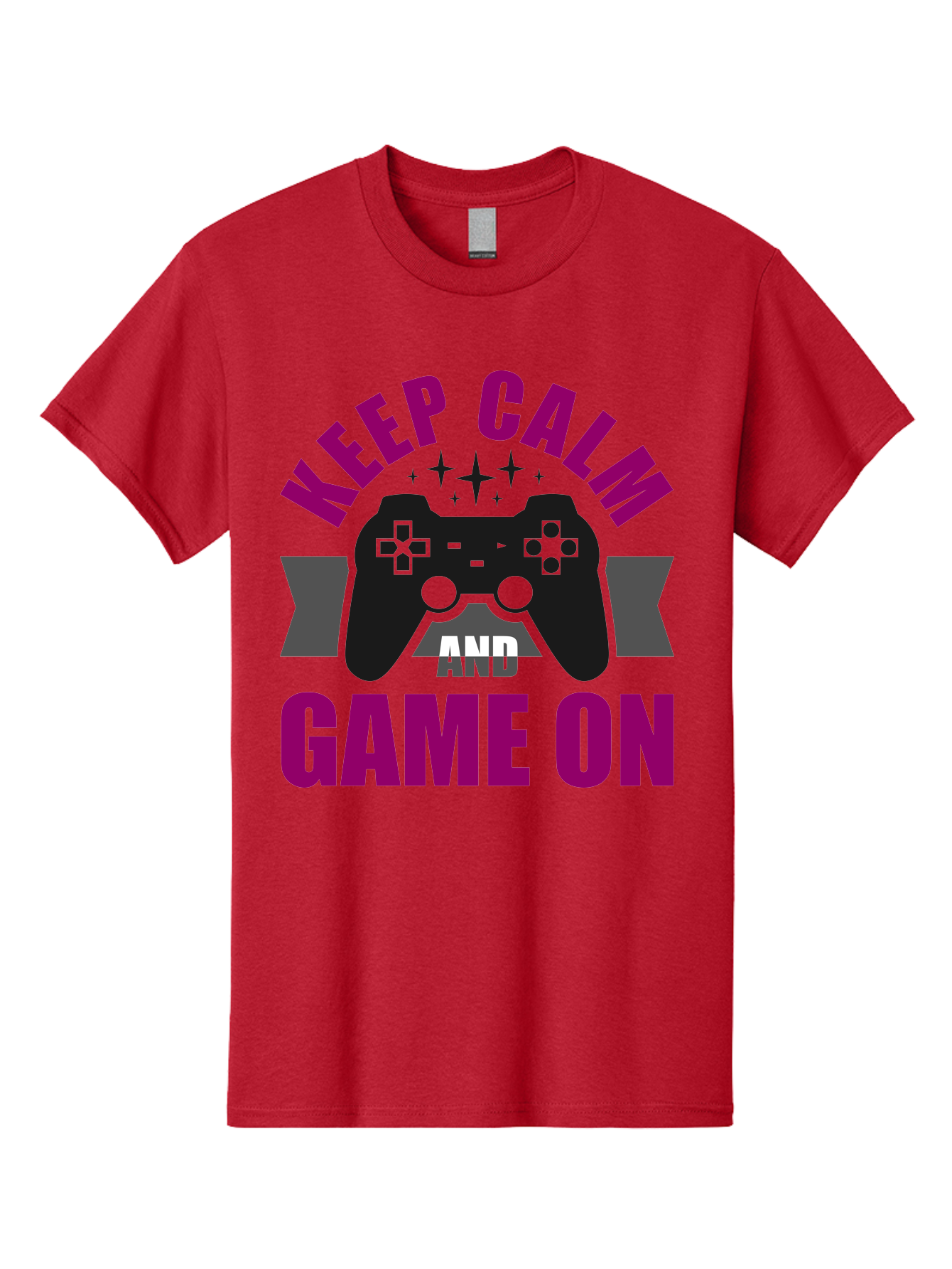 Keep-Calm-And-Game-On Men'S Graphic Tee, 100% Cotton, Comfortable Casual Summer Wear, Machine Washable, Gaming Inspiration, Motivational Quote, Video Game Controller, Keep Calm, Game On, Gaming Quote, Motivational Poster, - Aaa651 3