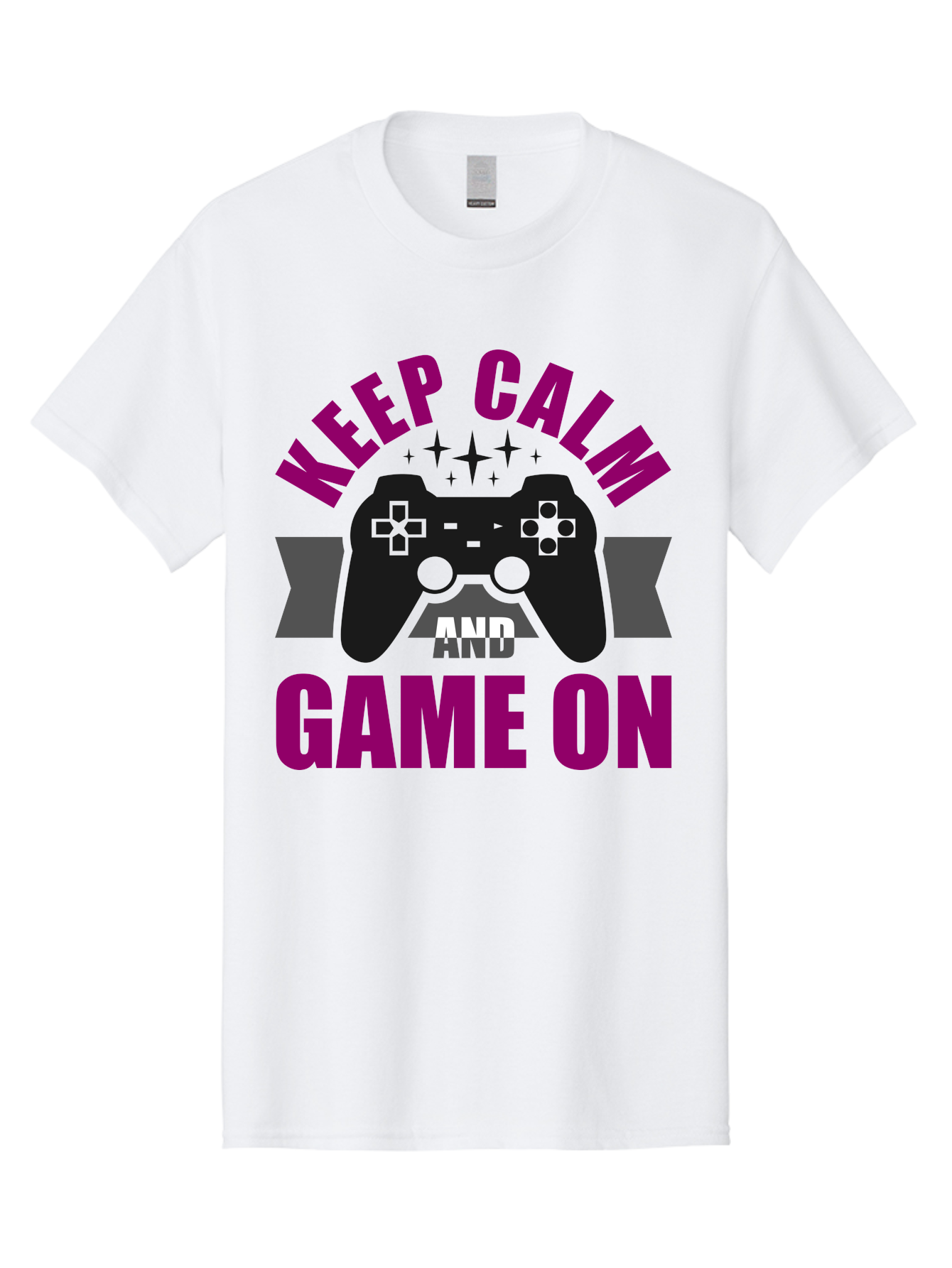Keep-Calm-And-Game-On Men'S Graphic Tee, 100% Cotton, Comfortable Casual Summer Wear, Machine Washable, Gaming Inspiration, Motivational Quote, Video Game Controller, Keep Calm, Game On, Gaming Quote, Motivational Poster, - Aaa651 29