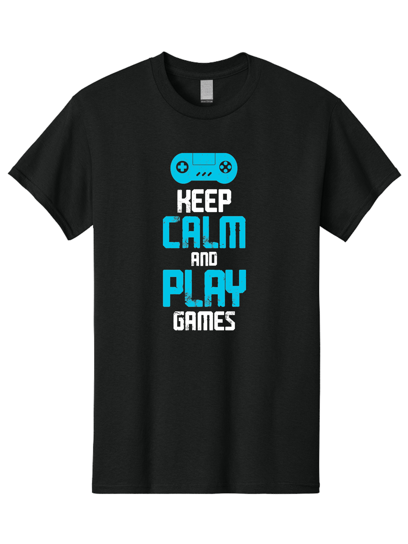 Keep-Calm-And-Play-Games Men'S Graphic Tee, 100% Cotton, Comfortable Casual Summer Wear, Machine Washable, Gaming Poster, Playful Design, Keep Calm Parody, Video Game Controller, Gamer Gift, Retro Gaming Style, Fun Typography, - Aaa652 25