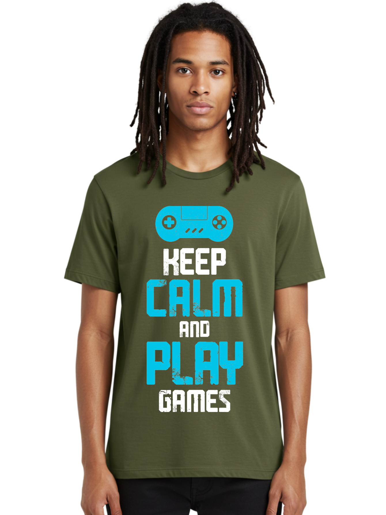 Keep-Calm-And-Play-Games Men'S Graphic Tee, 100% Cotton, Comfortable Casual Summer Wear, Machine Washable, Gaming Poster, Playful Design, Keep Calm Parody, Video Game Controller, Gamer Gift, Retro Gaming Style, Fun Typography, - Aaa652 16
