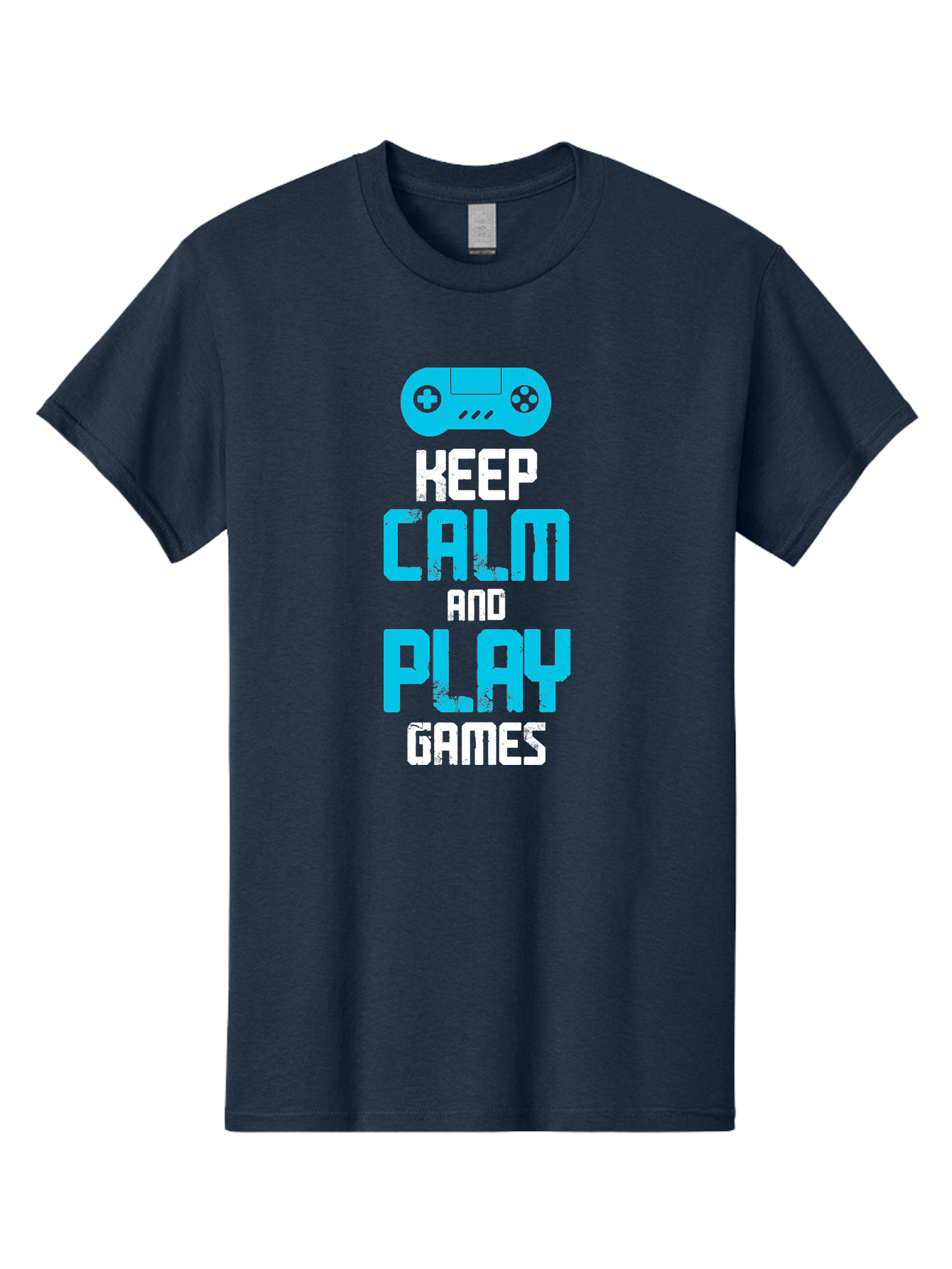Keep-Calm-And-Play-Games Men'S Graphic Tee, 100% Cotton, Comfortable Casual Summer Wear, Machine Washable, Gaming Poster, Playful Design, Keep Calm Parody, Video Game Controller, Gamer Gift, Retro Gaming Style, Fun Typography, - Aaa652 19