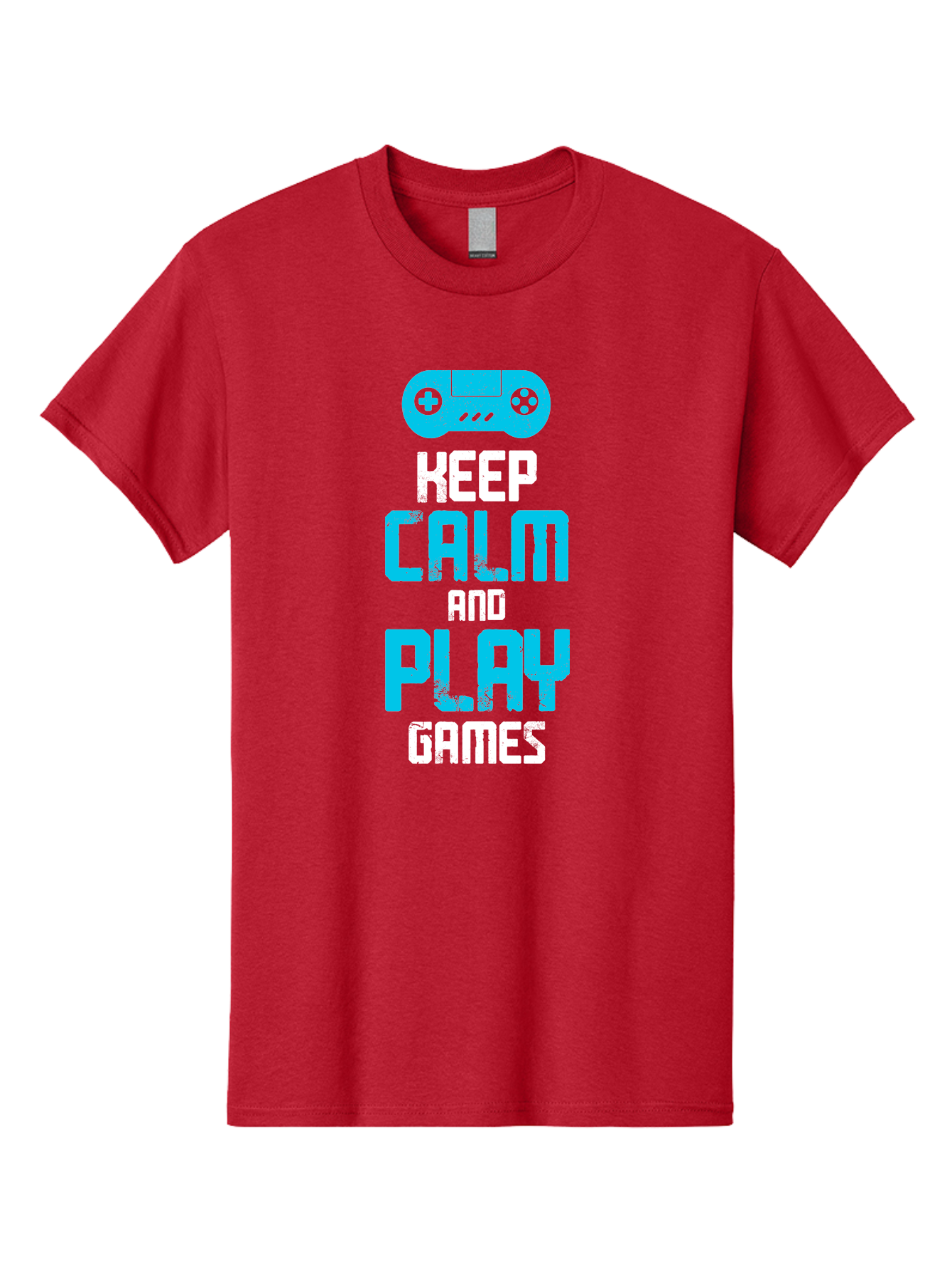 Keep-Calm-And-Play-Games Men'S Graphic Tee, 100% Cotton, Comfortable Casual Summer Wear, Machine Washable, Gaming Poster, Playful Design, Keep Calm Parody, Video Game Controller, Gamer Gift, Retro Gaming Style, Fun Typography, - Aaa652 3