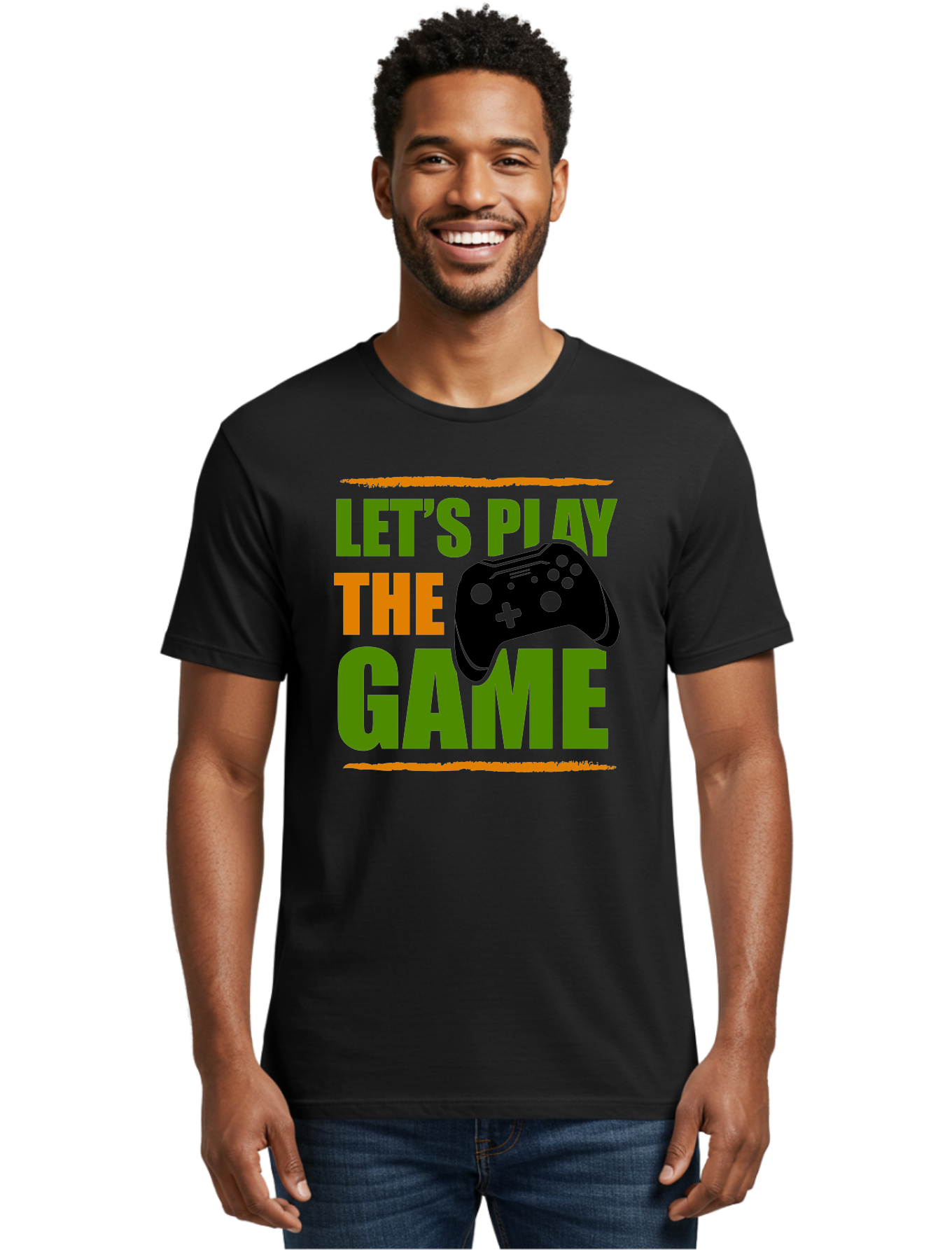 Let-S-Play-Game Men'S Graphic Tee, 100% Cotton, Comfortable Casual Summer Wear, Machine Washable, Game Controller, Playful Vibe, Gaming Inspiration, Let'S Play, Fun Gaming, Video Game, Gaming Culture, Gaming Community, Game On - Aaa653 18