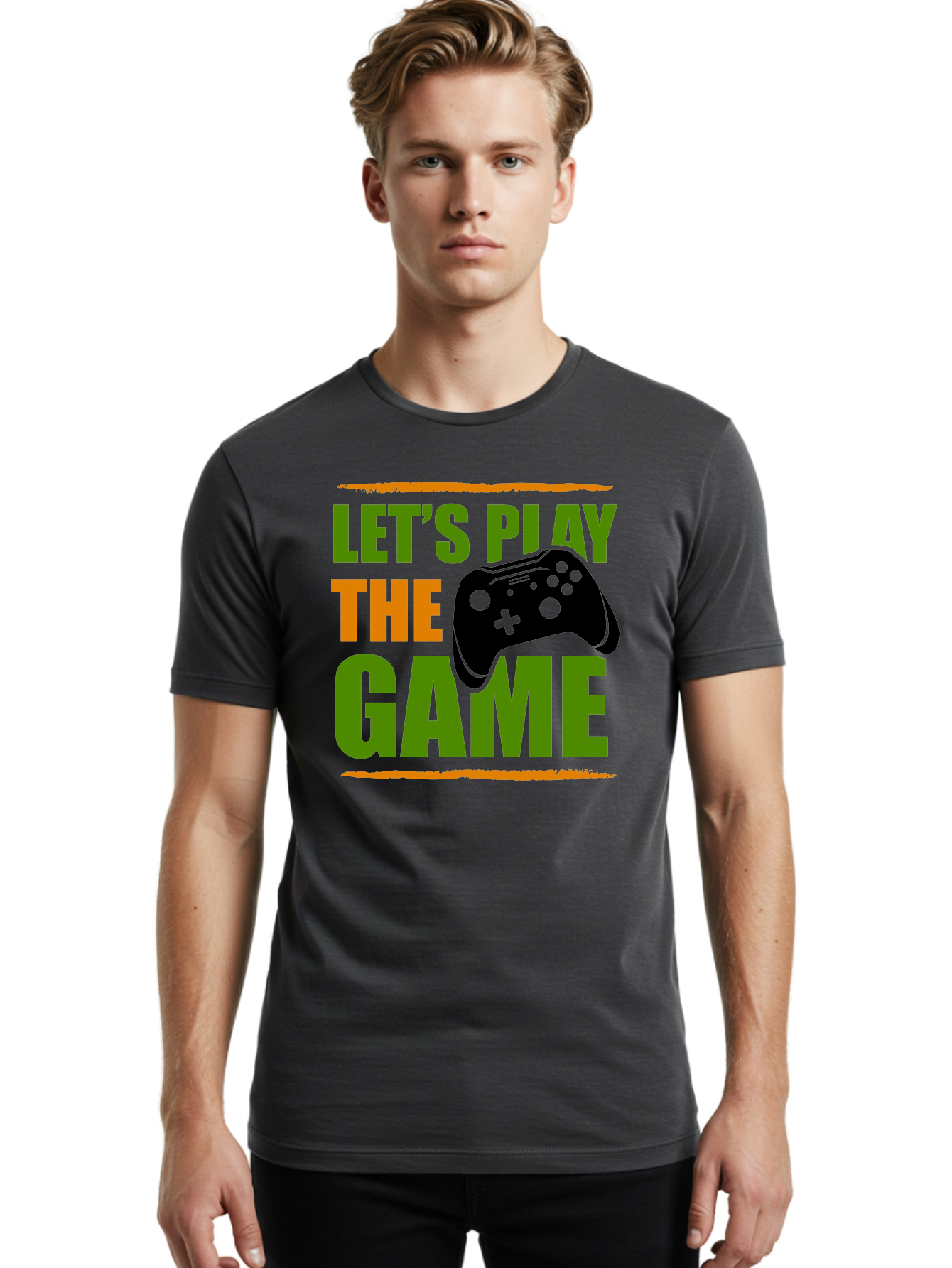 Let-S-Play-Game Men'S Graphic Tee, 100% Cotton, Comfortable Casual Summer Wear, Machine Washable, Game Controller, Playful Vibe, Gaming Inspiration, Let'S Play, Fun Gaming, Video Game, Gaming Culture, Gaming Community, Game On - Aaa653 8