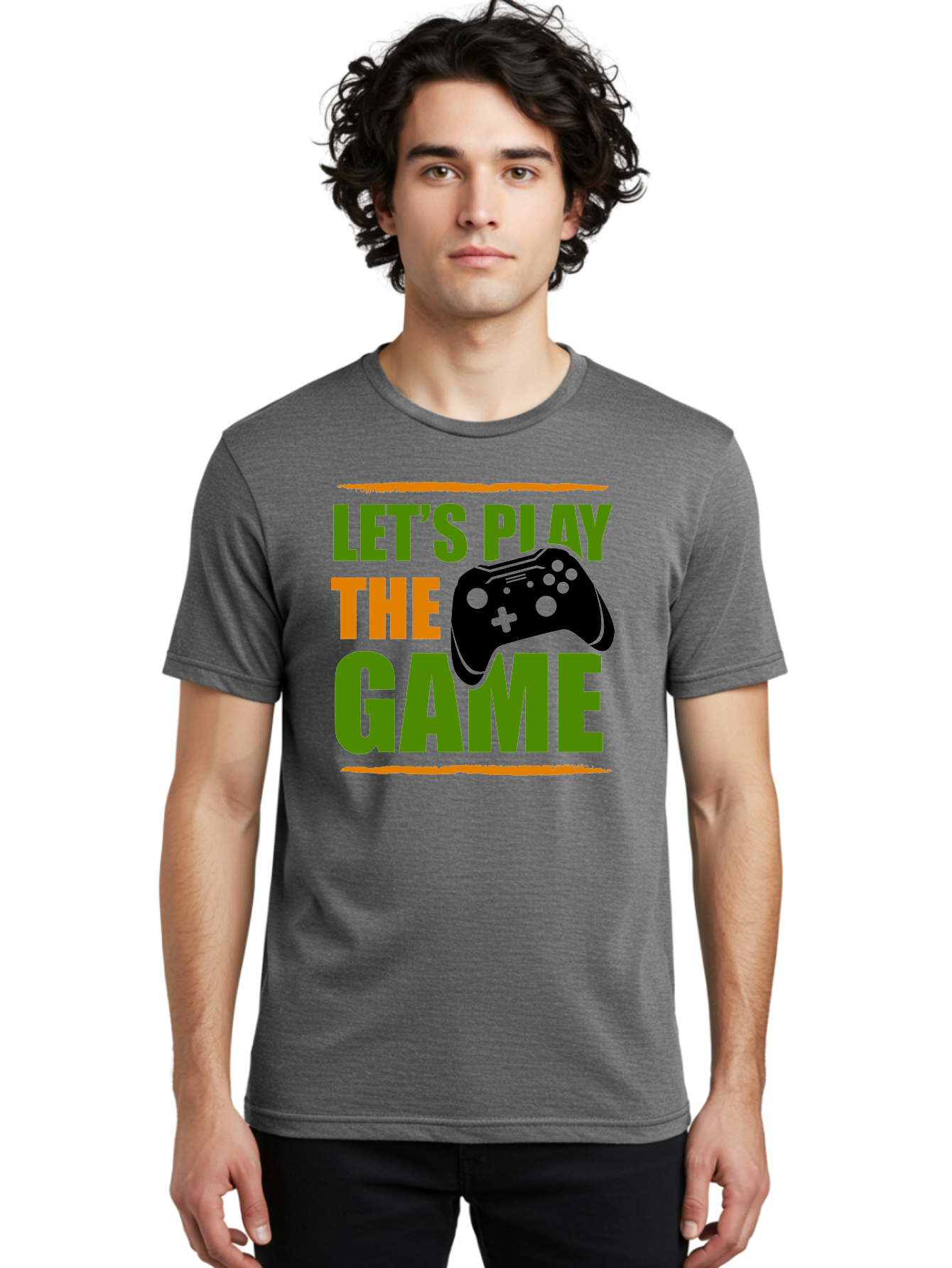 Let-S-Play-Game Men'S Graphic Tee, 100% Cotton, Comfortable Casual Summer Wear, Machine Washable, Game Controller, Playful Vibe, Gaming Inspiration, Let'S Play, Fun Gaming, Video Game, Gaming Culture, Gaming Community, Game On - Aaa653 28