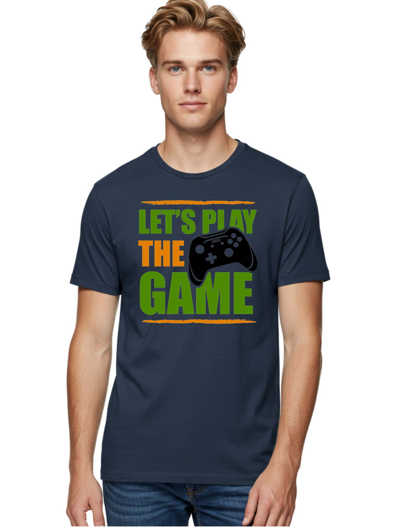 Let-S-Play-Game Men'S Graphic Tee, 100% Cotton, Comfortable Casual Summer Wear, Machine Washable, Game Controller, Playful Vibe, Gaming Inspiration, Let'S Play, Fun Gaming, Video Game, Gaming Culture, Gaming Community, Game On - Aaa653 6
