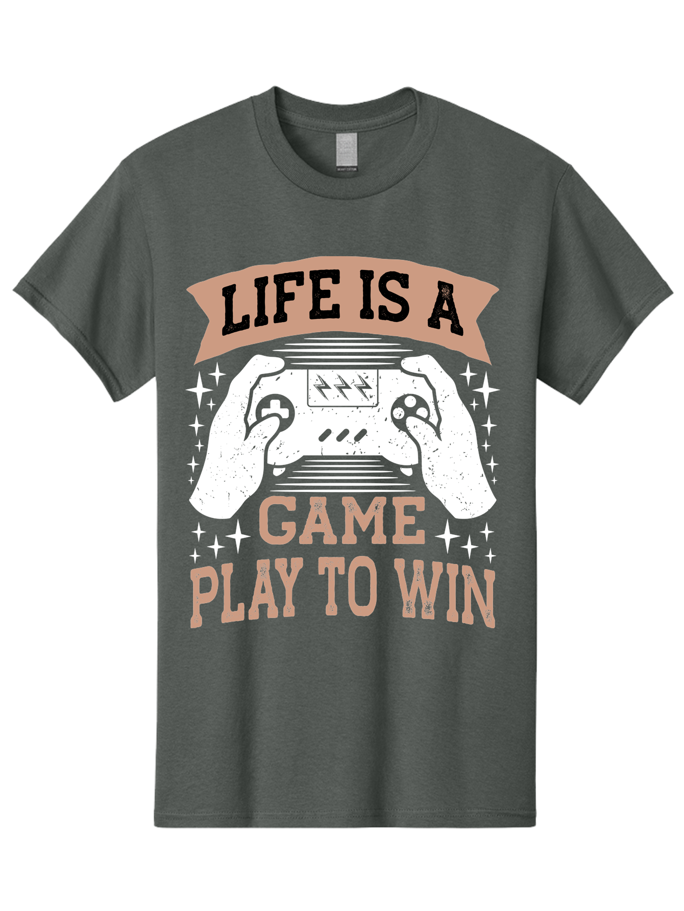Life-Is-A-Game-Play-To-Win Men'S Graphic Tee, 100% Cotton, Comfortable Casual Summer Wear, Machine Washable, Gaming Inspiration, Game Controller, Motivational Quote, Life Is A Game, Play To Win, Video Game Culture, Gamer Motivation, - Aaa654 29