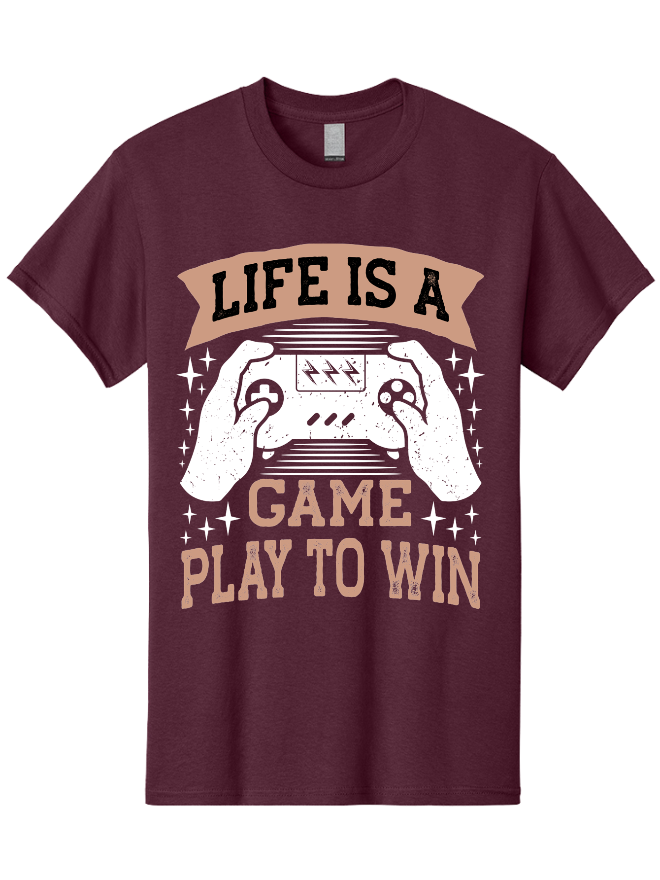 Life-Is-A-Game-Play-To-Win Men'S Graphic Tee, 100% Cotton, Comfortable Casual Summer Wear, Machine Washable, Gaming Inspiration, Game Controller, Motivational Quote, Life Is A Game, Play To Win, Video Game Culture, Gamer Motivation, - Aaa654 13