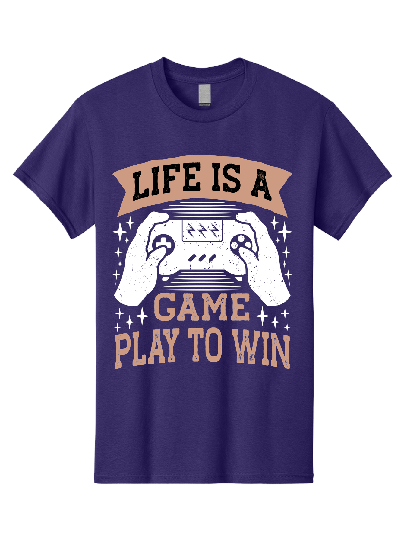 Life-Is-A-Game-Play-To-Win Men'S Graphic Tee, 100% Cotton, Comfortable Casual Summer Wear, Machine Washable, Gaming Inspiration, Game Controller, Motivational Quote, Life Is A Game, Play To Win, Video Game Culture, Gamer Motivation, - Aaa654 9