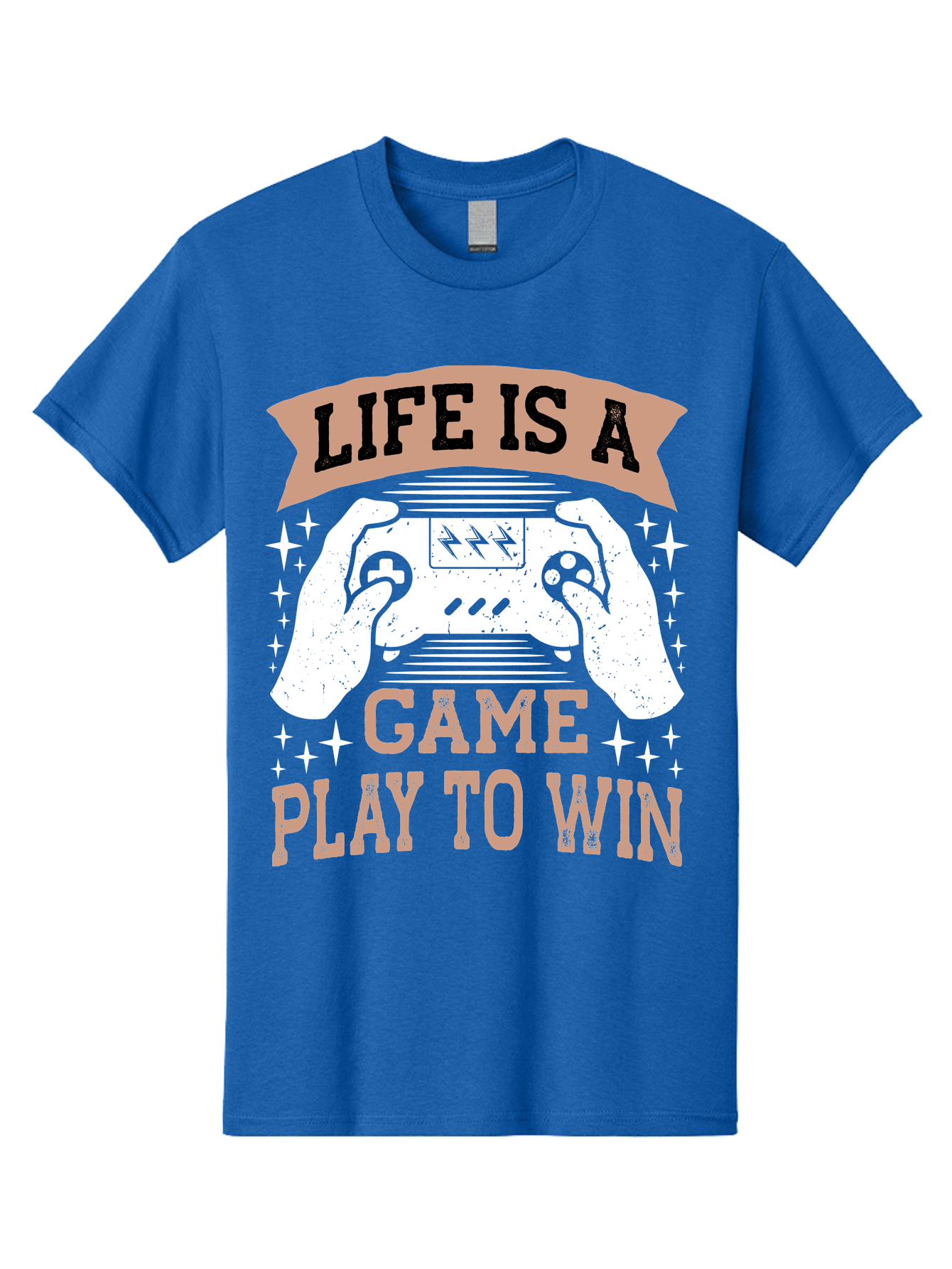 Life-Is-A-Game-Play-To-Win Men'S Graphic Tee, 100% Cotton, Comfortable Casual Summer Wear, Machine Washable, Gaming Inspiration, Game Controller, Motivational Quote, Life Is A Game, Play To Win, Video Game Culture, Gamer Motivation, - Aaa654 27