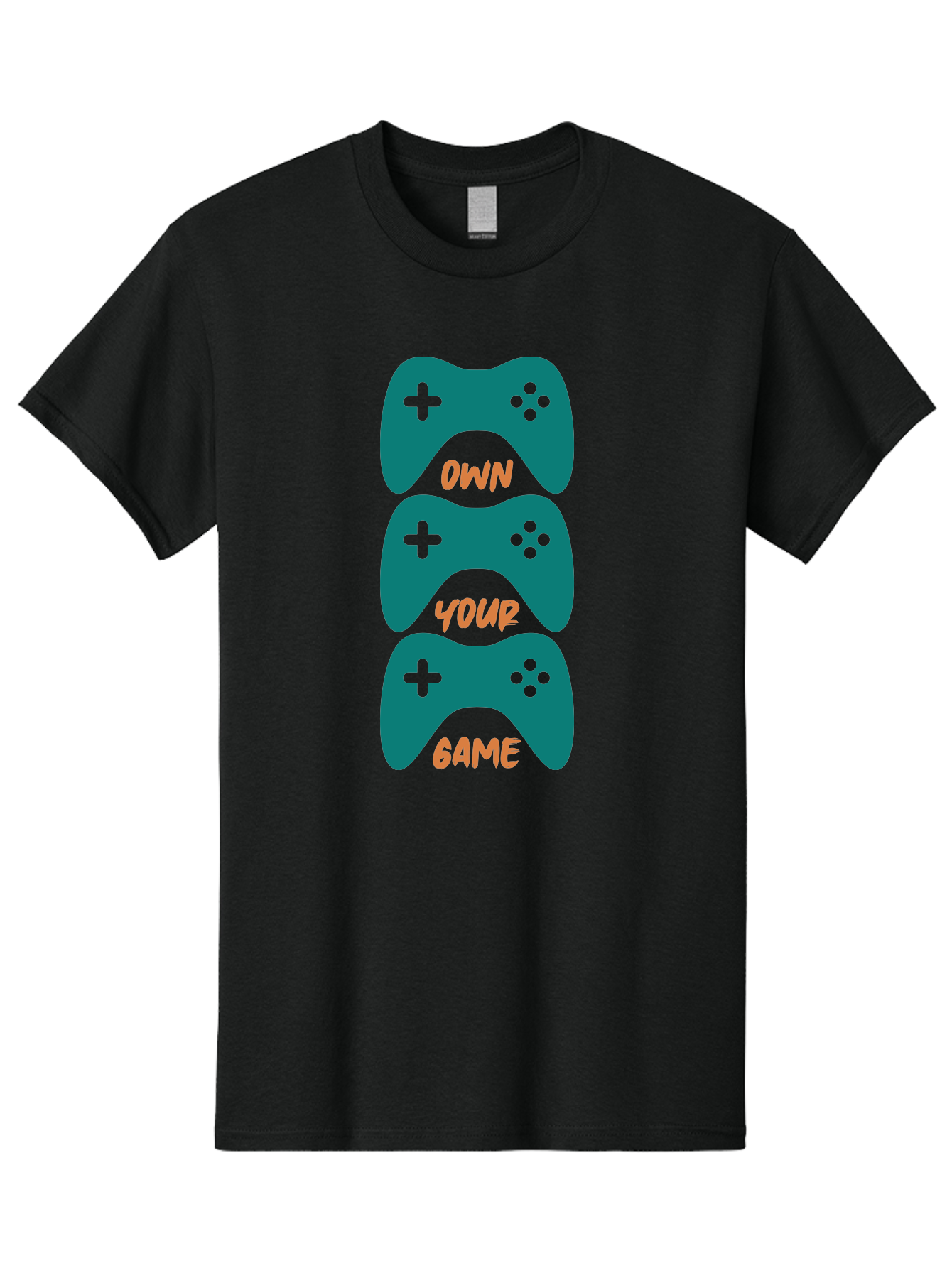 Own-Your-Game Men'S Graphic Tee, 100% Cotton, Comfortable Casual Summer Wear, Machine Washable, Video Game Controllers, Gaming, Gaming Culture, Own Your Game, Game Controllers, Playful Design, Console Gaming, Motivational Quote - Aaa655 25