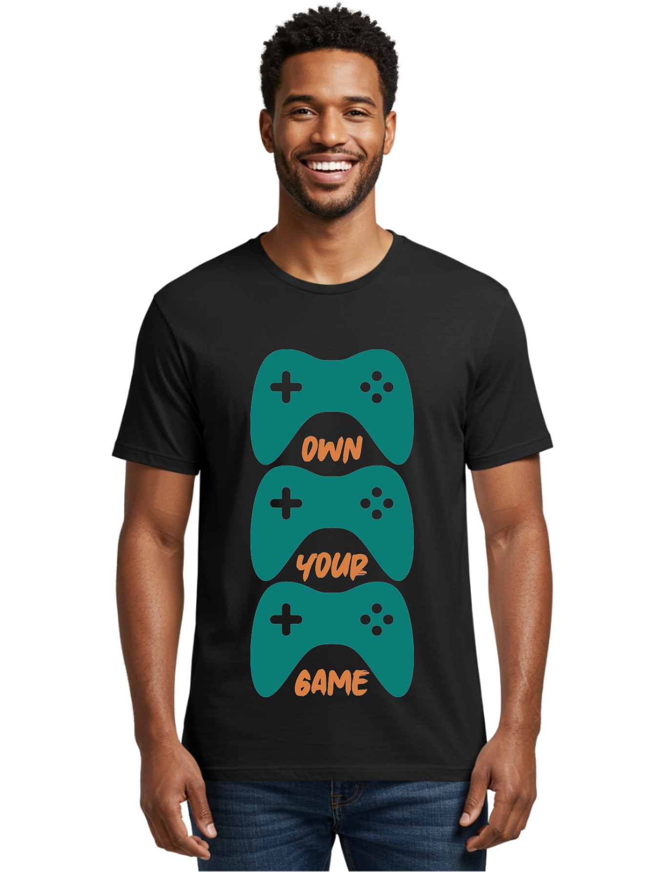 Own-Your-Game Men'S Graphic Tee, 100% Cotton, Comfortable Casual Summer Wear, Machine Washable, Video Game Controllers, Gaming, Gaming Culture, Own Your Game, Game Controllers, Playful Design, Console Gaming, Motivational Quote - Aaa655 26