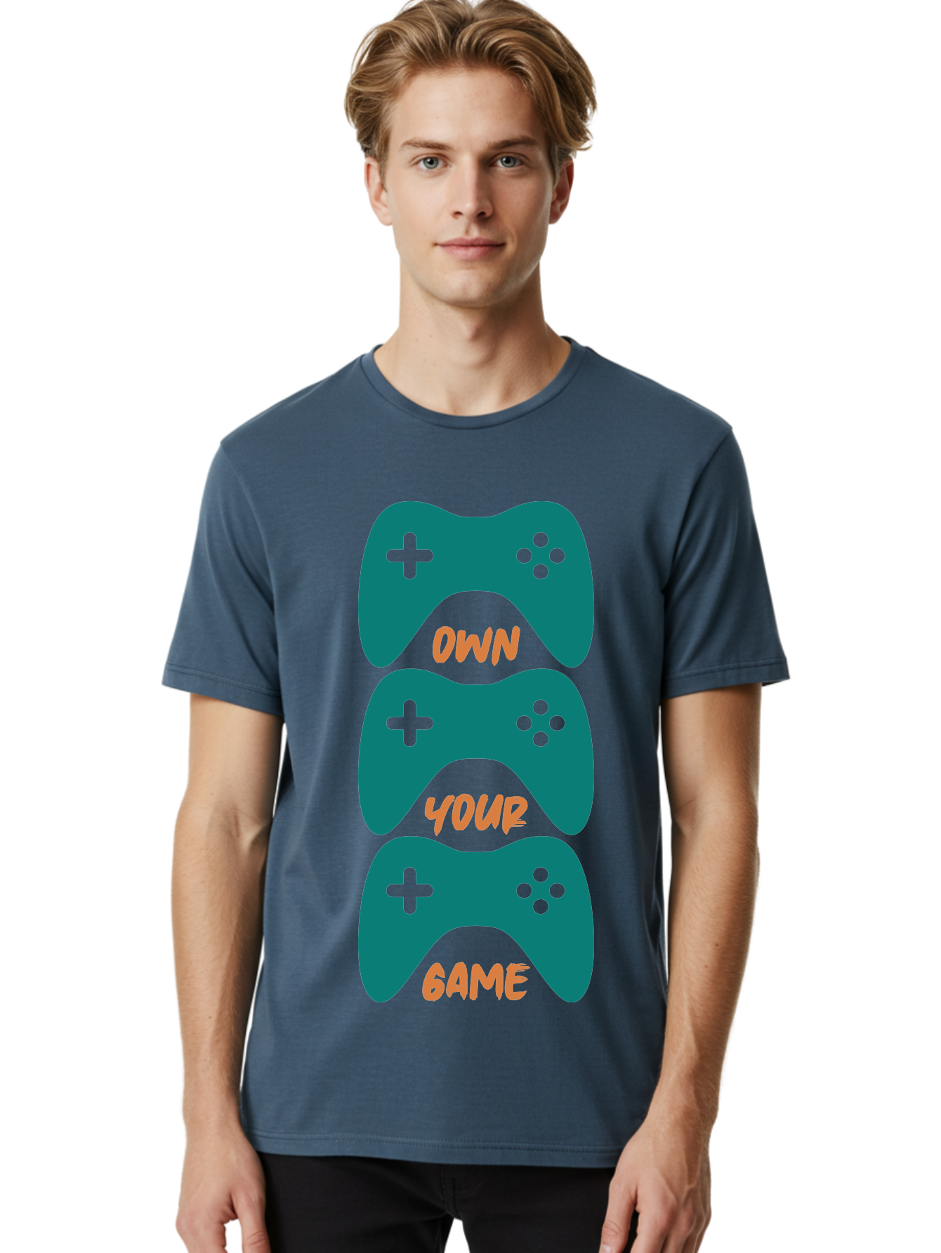 Own-Your-Game Men'S Graphic Tee, 100% Cotton, Comfortable Casual Summer Wear, Machine Washable, Video Game Controllers, Gaming, Gaming Culture, Own Your Game, Game Controllers, Playful Design, Console Gaming, Motivational Quote - Aaa655 30