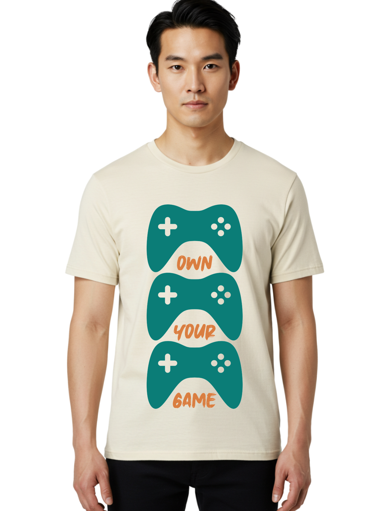 Own-Your-Game Men'S Graphic Tee, 100% Cotton, Comfortable Casual Summer Wear, Machine Washable, Video Game Controllers, Gaming, Gaming Culture, Own Your Game, Game Controllers, Playful Design, Console Gaming, Motivational Quote - Aaa655 18
