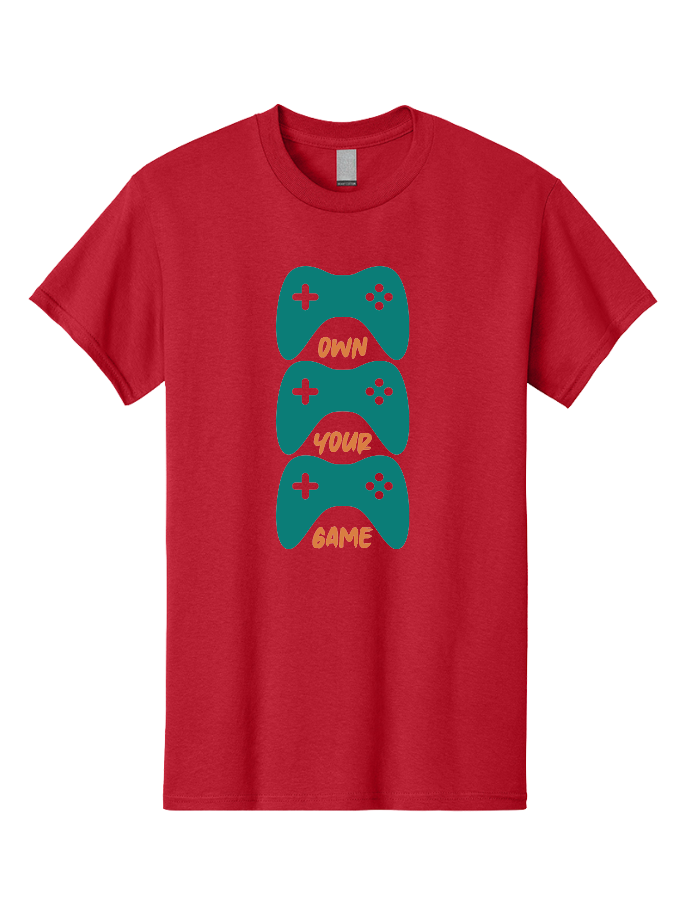 Own-Your-Game Men'S Graphic Tee, 100% Cotton, Comfortable Casual Summer Wear, Machine Washable, Video Game Controllers, Gaming, Gaming Culture, Own Your Game, Game Controllers, Playful Design, Console Gaming, Motivational Quote - Aaa655 27