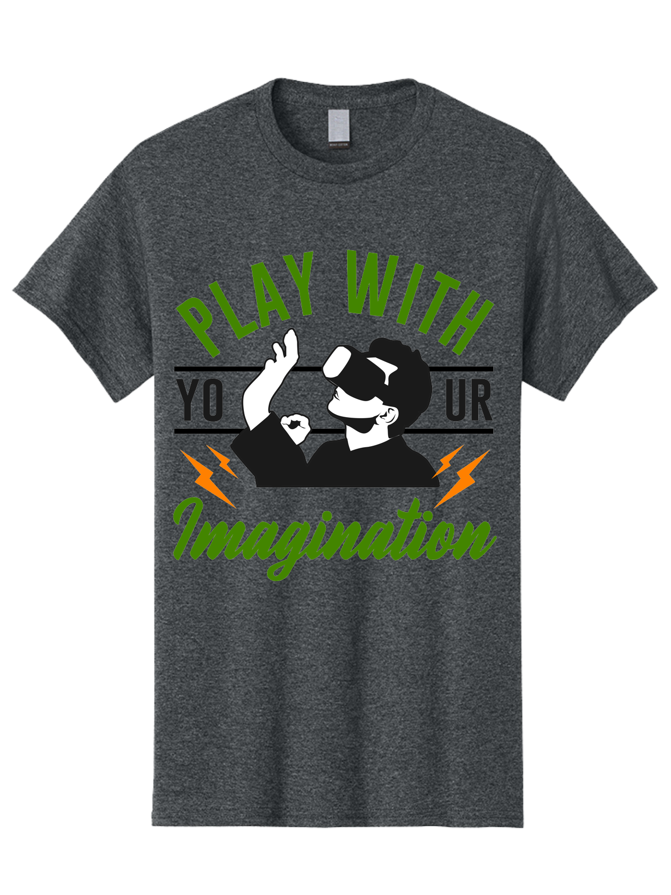 Play-With-Your-Imagination Men'S Graphic Tee, 100% Cotton, Comfortable Casual Summer Wear, Machine Washable, Virtual Reality Experience, Gaming Technology, Futuristic Entertainment, Immersive World, Creative Freedom, Innovative Design, - Aaa656 9