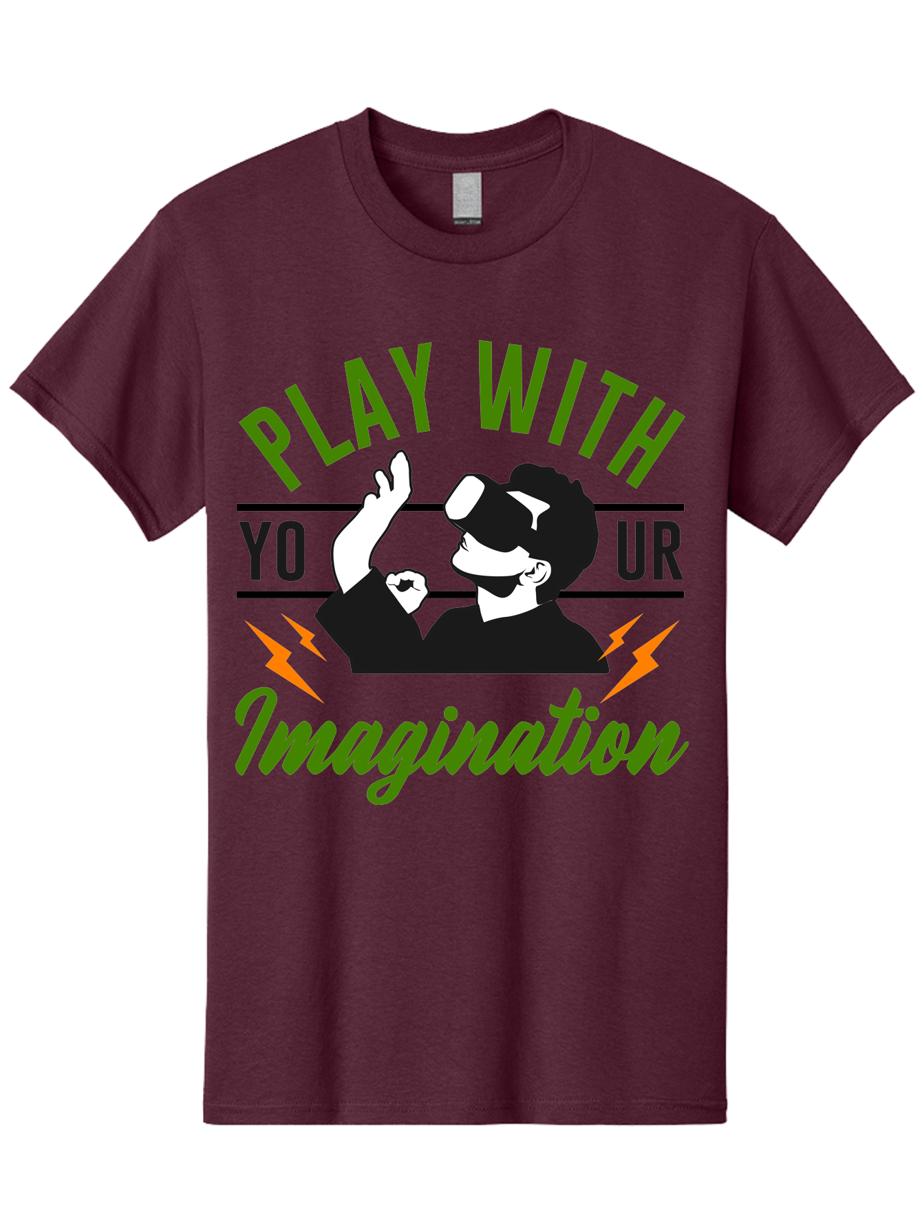 Play-With-Your-Imagination Men'S Graphic Tee, 100% Cotton, Comfortable Casual Summer Wear, Machine Washable, Virtual Reality Experience, Gaming Technology, Futuristic Entertainment, Immersive World, Creative Freedom, Innovative Design, - Aaa656 29