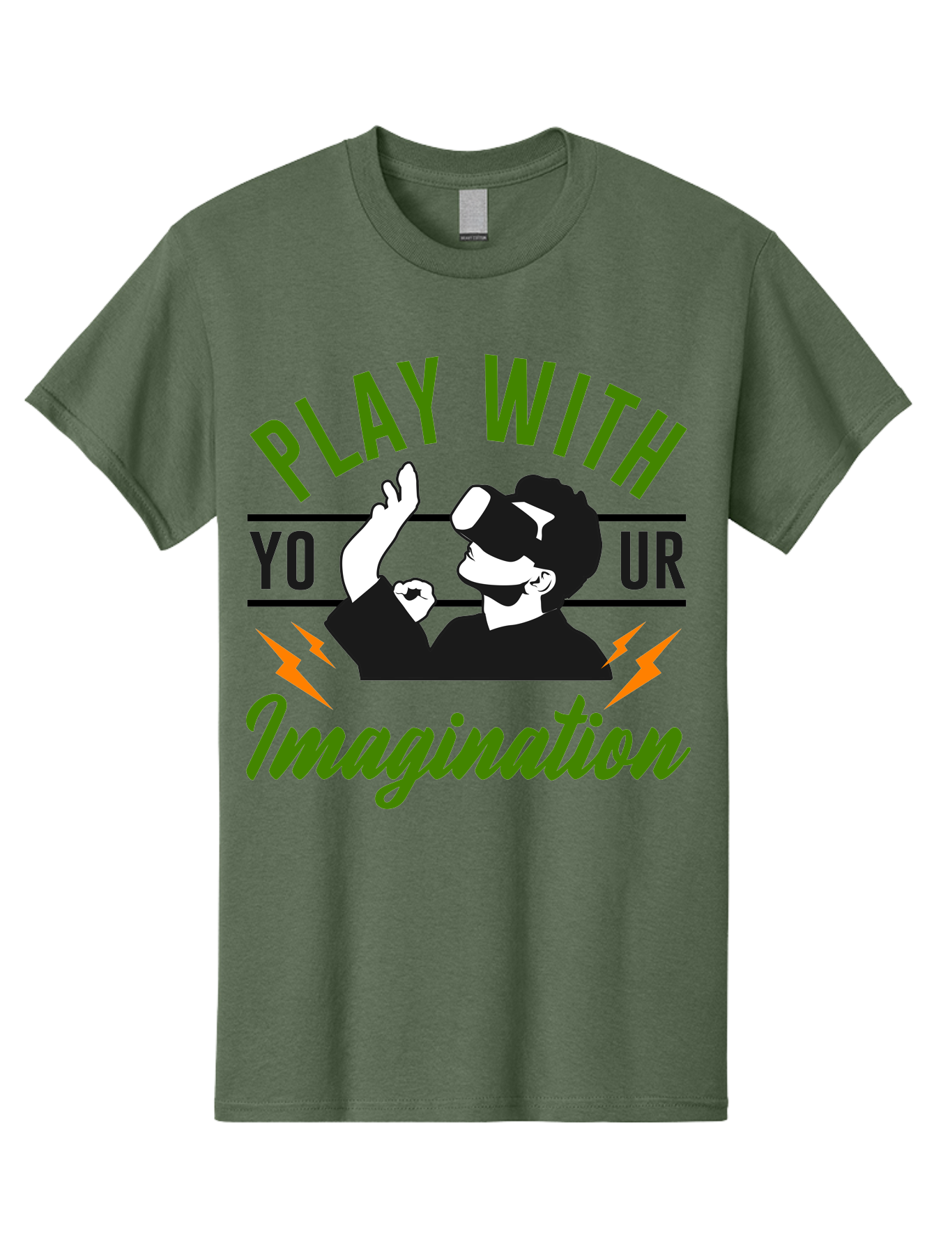 Play-With-Your-Imagination Men'S Graphic Tee, 100% Cotton, Comfortable Casual Summer Wear, Machine Washable, Virtual Reality Experience, Gaming Technology, Futuristic Entertainment, Immersive World, Creative Freedom, Innovative Design, - Aaa656 15