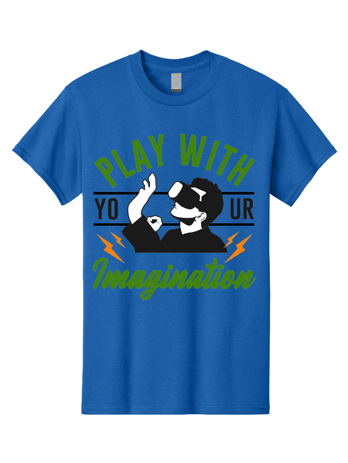 Play-With-Your-Imagination Men'S Graphic Tee, 100% Cotton, Comfortable Casual Summer Wear, Machine Washable, Virtual Reality Experience, Gaming Technology, Futuristic Entertainment, Immersive World, Creative Freedom, Innovative Design, - Aaa656 21