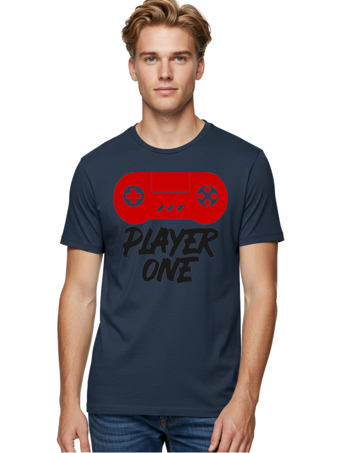 Player-One Men'S Graphic Tee, 100% Cotton, Comfortable Casual Summer Wear, Machine Washable, Retro Video Game, Vintage Gaming, Player One, Classic Console, Gaming Nostalgia, Pixel Art, Retro Aesthetic, Graphic Design - Aaa657 12