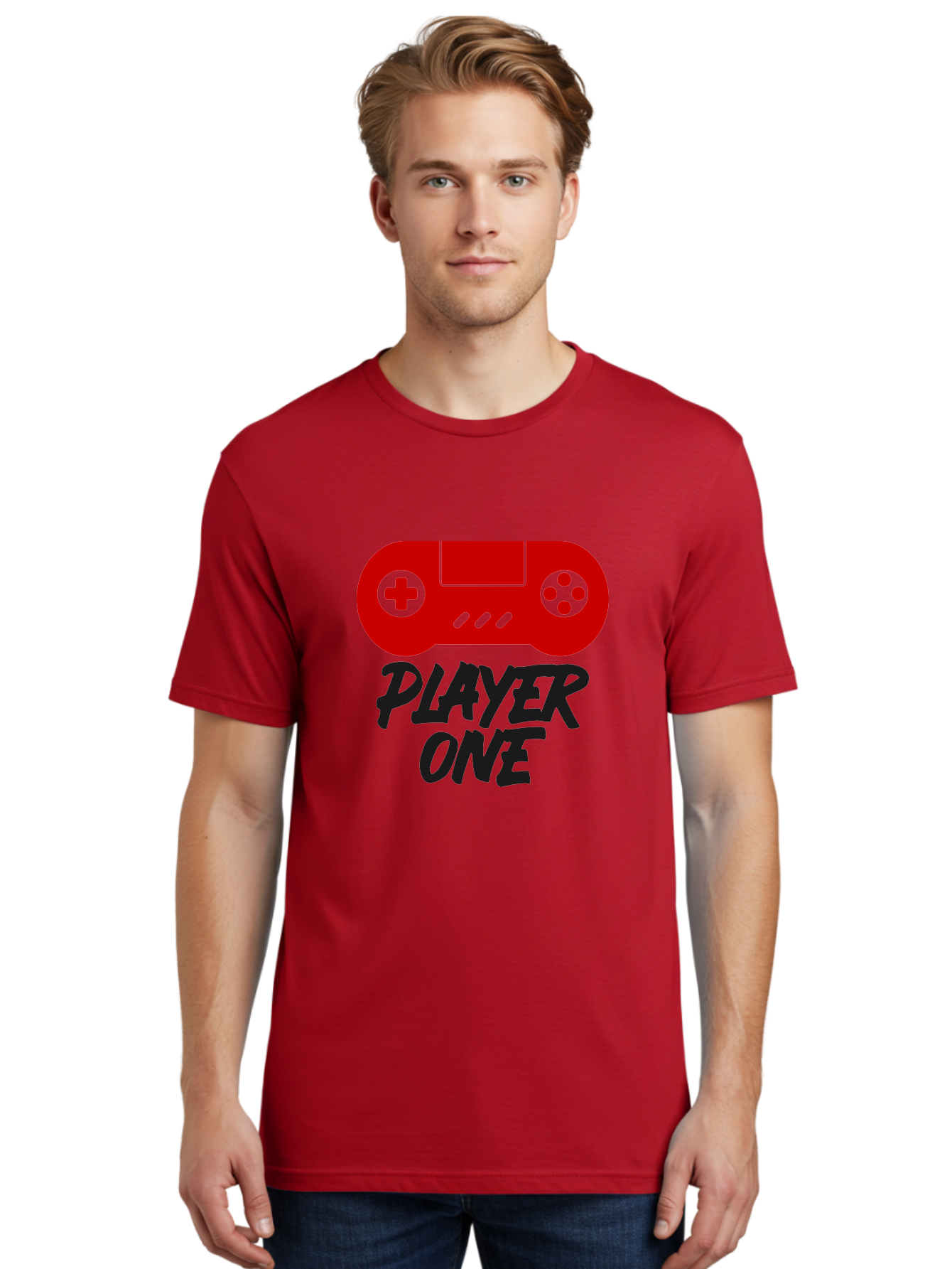 Player-One Men'S Graphic Tee, 100% Cotton, Comfortable Casual Summer Wear, Machine Washable, Retro Video Game, Vintage Gaming, Player One, Classic Console, Gaming Nostalgia, Pixel Art, Retro Aesthetic, Graphic Design - Aaa657 16