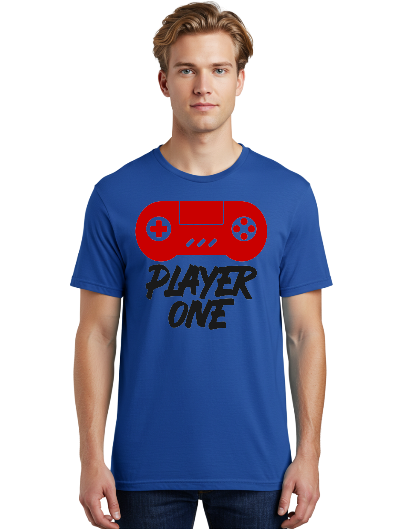Player-One Men'S Graphic Tee, 100% Cotton, Comfortable Casual Summer Wear, Machine Washable, Retro Video Game, Vintage Gaming, Player One, Classic Console, Gaming Nostalgia, Pixel Art, Retro Aesthetic, Graphic Design - Aaa657 4
