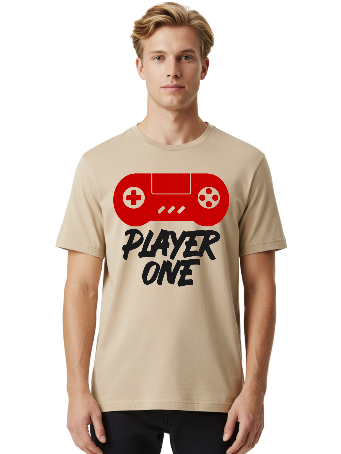 Player-One Men'S Graphic Tee, 100% Cotton, Comfortable Casual Summer Wear, Machine Washable, Retro Video Game, Vintage Gaming, Player One, Classic Console, Gaming Nostalgia, Pixel Art, Retro Aesthetic, Graphic Design - Aaa657 8