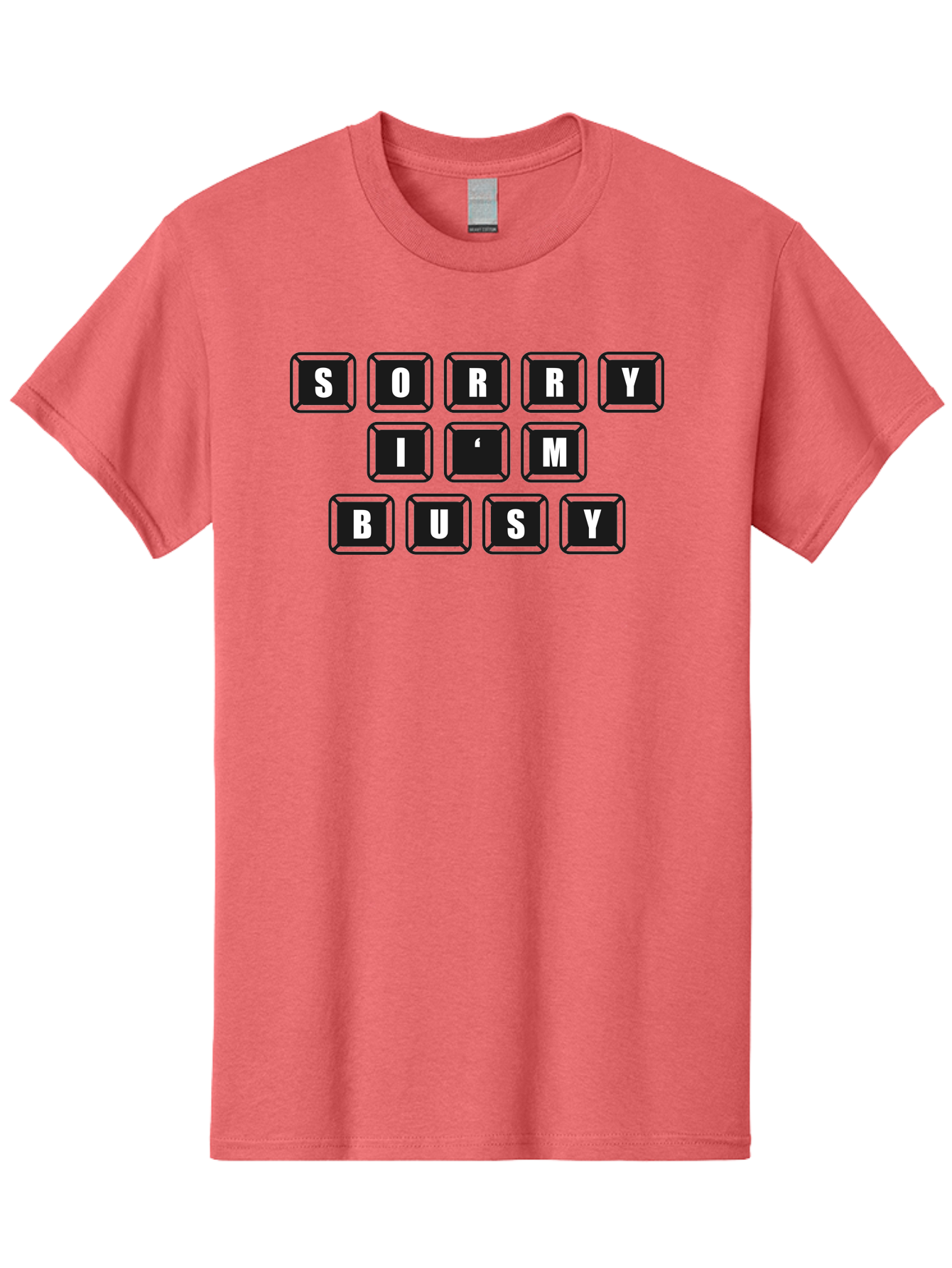Sorry-I-M-Busy Men'S Graphic Tee, 100% Cotton, Comfortable Casual Summer Wear, Machine Washable, Keyboard Keys, Sorry Message, Busy Status, Retro Computer, Nostalgic Design, Typing Layout, Simple Font, Tech Graphics, Computer Nostalgia, - Aaa659 5